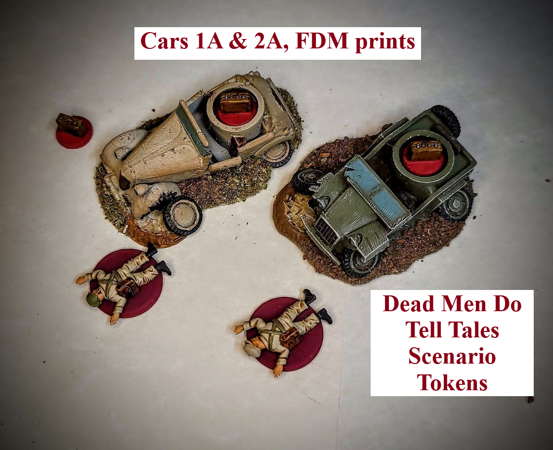 Dead Men DO Tell Tales Scenario Wrecked Cars and Tokens - War Games And Dioramas - 28 mm - Bolt Action