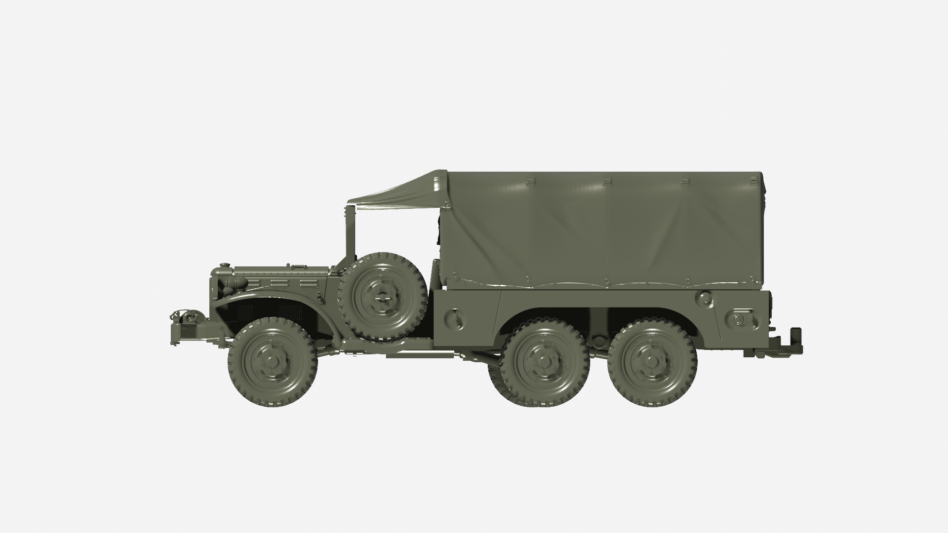 Dodge WC63 with winch+tent (1.5‑ton, 6x6) - US Army - wargame3d - 28mm Scale