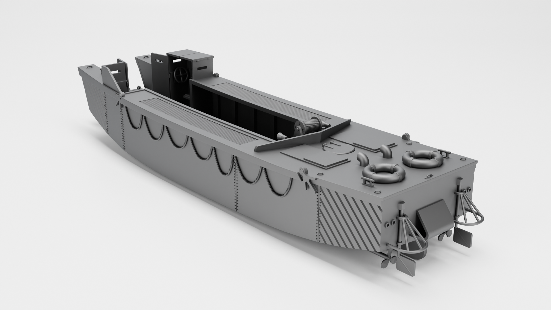 Landing Craft Assault (LCA) - Juno Beach - UK Army - 28mm Scale - wargame3d