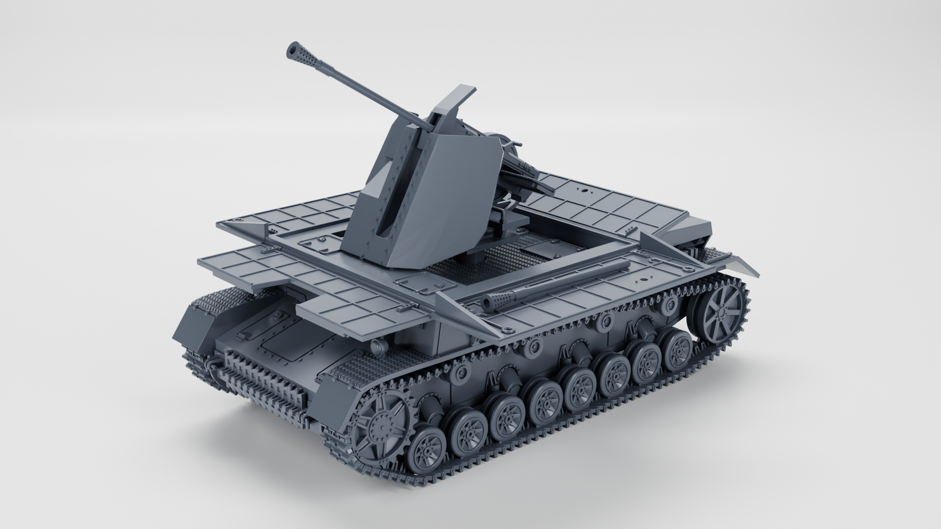 Flakpanzer IV (3.7 cm Flak 43) Möbelwagen (Sd.Kfz.163_3) - WWII - German Army - wargame3d- 28mm Scale