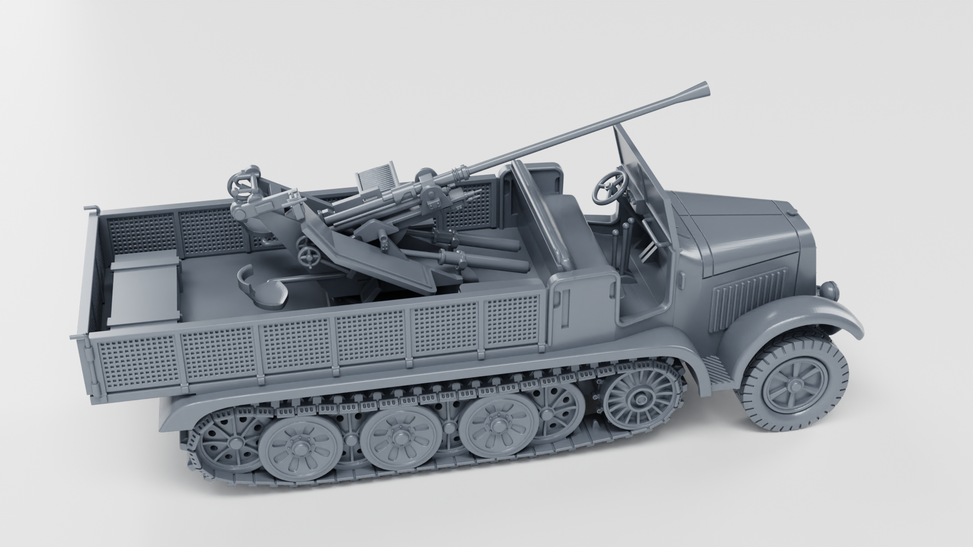 Sd.Kfz.6-2 - 3.7cm Flak 36 Auf 5t Zugkraftwagen - German Army - 28mm Scale - wargame3d