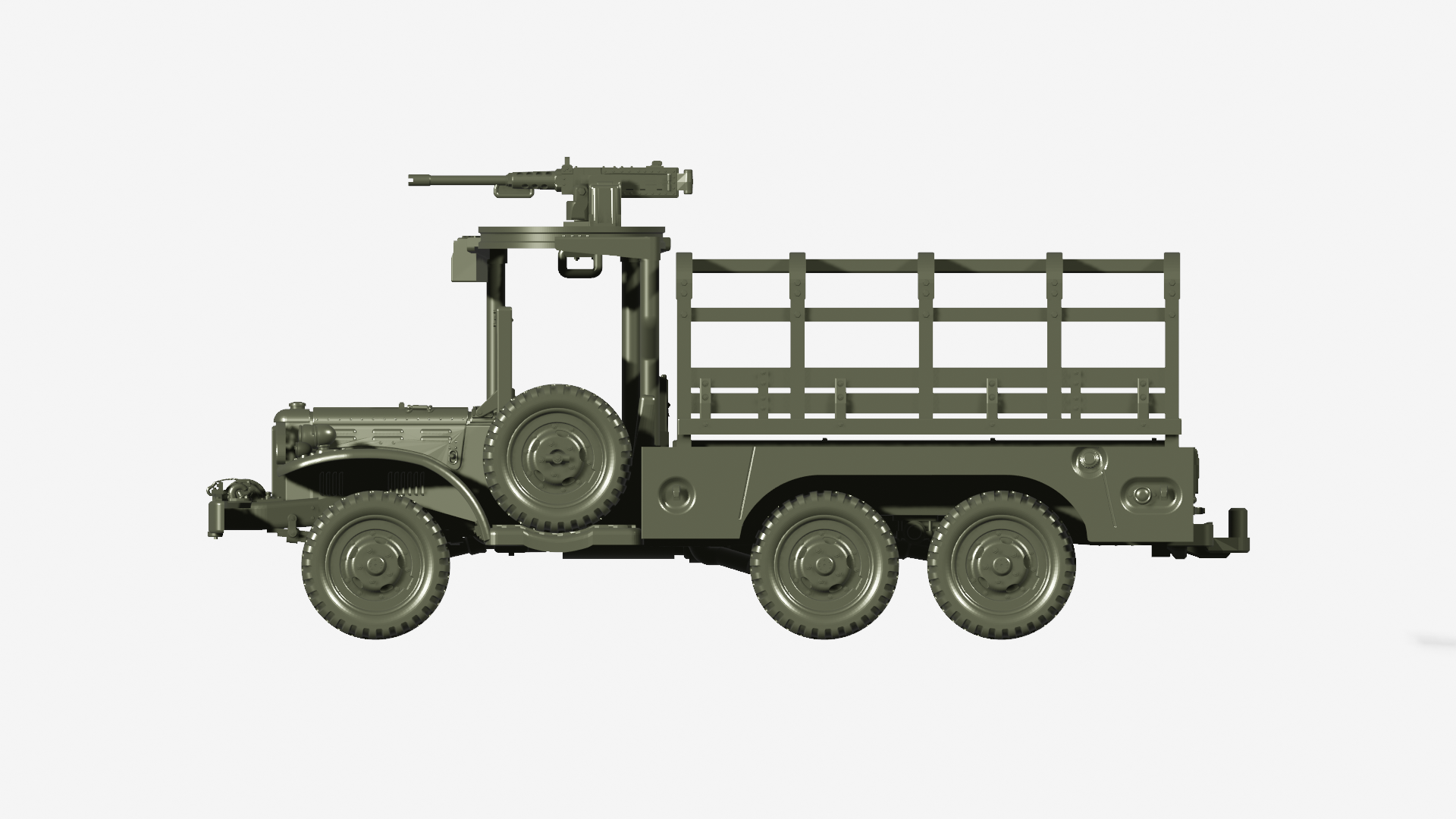 DodgeWC63 with winch+gun+no tent (1.5‑ton, 6x6) - US Army - wargame3d - 28mm Scale