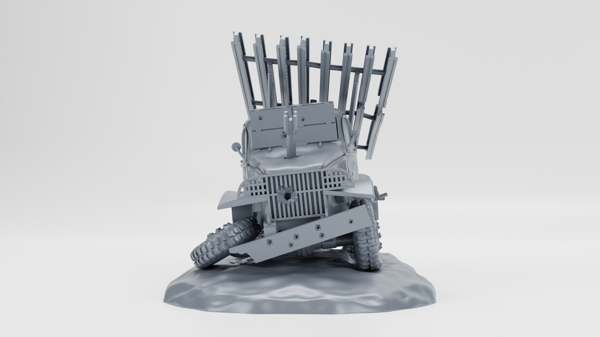 Destroyed BM-13-16 - 28mm Scale - wargame3d
