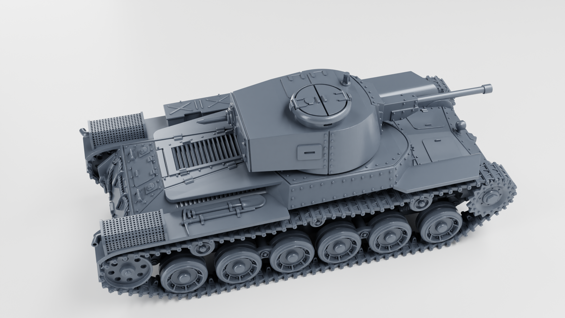 Type 97 Chi-Ha Kai + Shinhoto Chi-Ha 120mm Tanks - Japanese Army - 28mm Scale - wargame3d