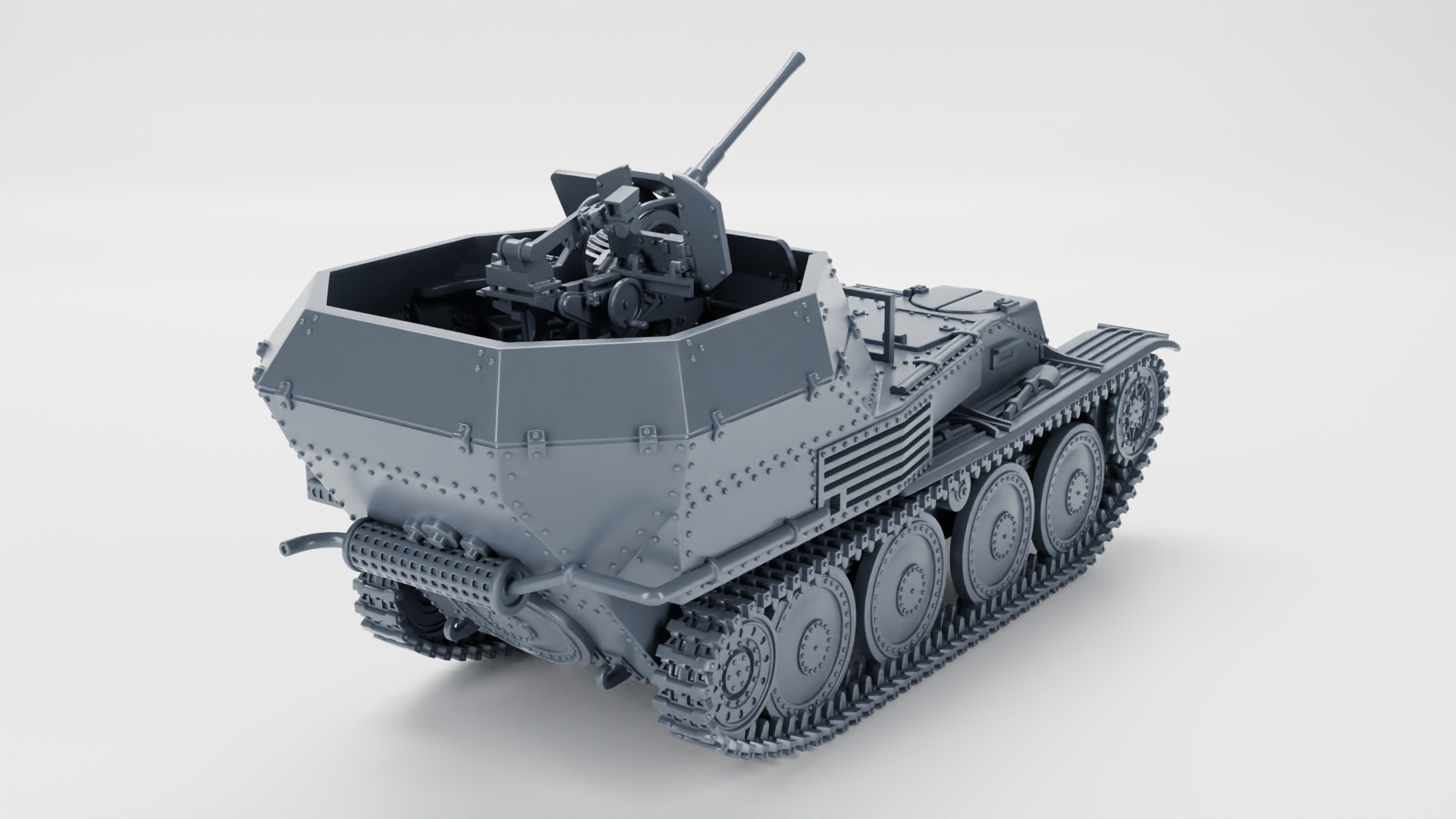 Flakpanzer 38(t) + Gunner - WWII - German Army - wargame3d- 28mm Scale