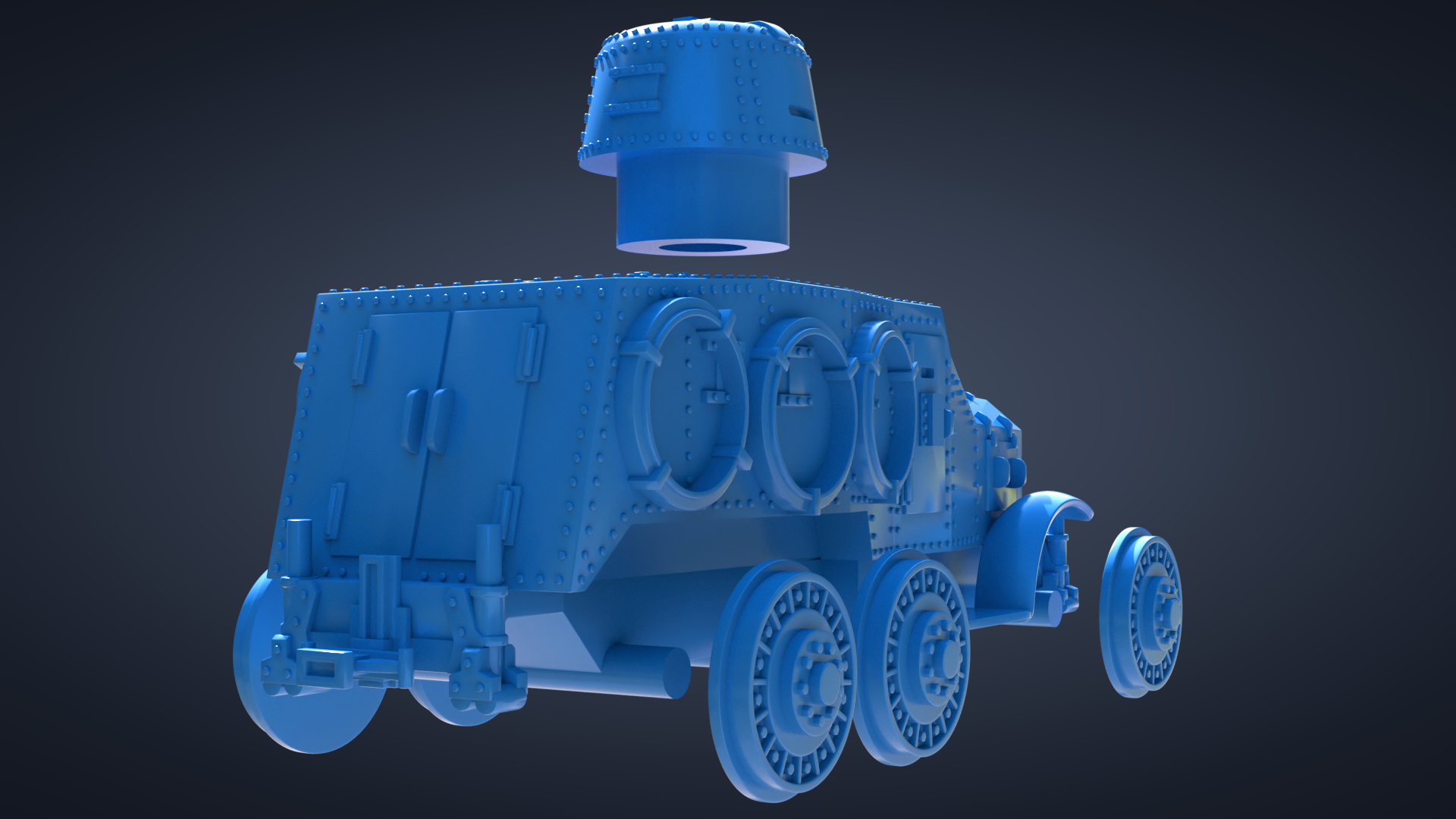 Type 93 So-Mo armored railroad car - Sumida (6x6) - Japanese Army - 28mm Scale - wargame3d