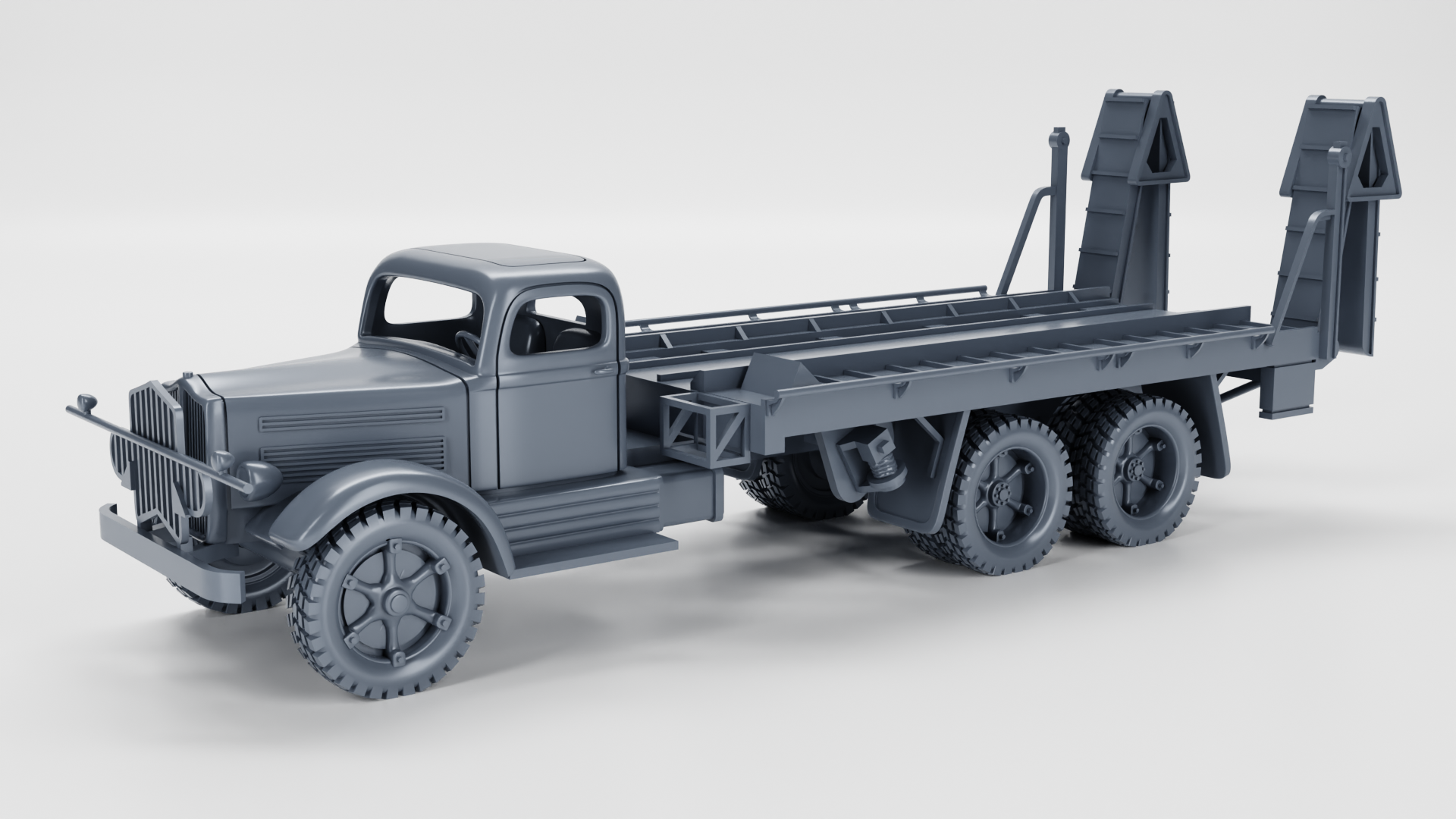 White 920 Tank Transporter (18-Ton, 6x4)(US) - Heavy Transporter - WW2 - US Army - 28mm Scale - Tank - Miniature - wargame3d