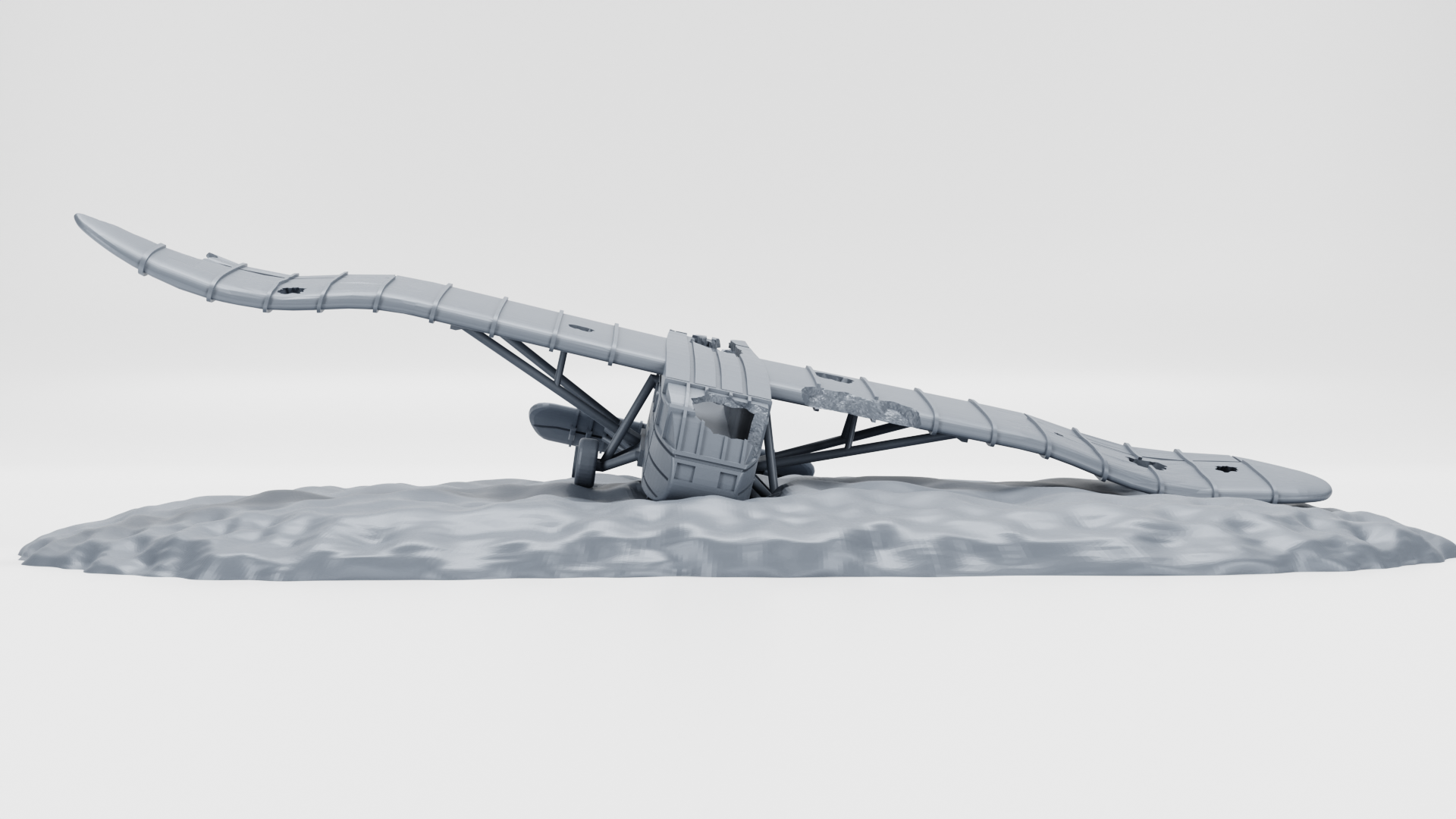 Crashed Waco CG-4A - Hadrian - Aircraft of Varsity Operation - 1/200 Scale - wargame3d