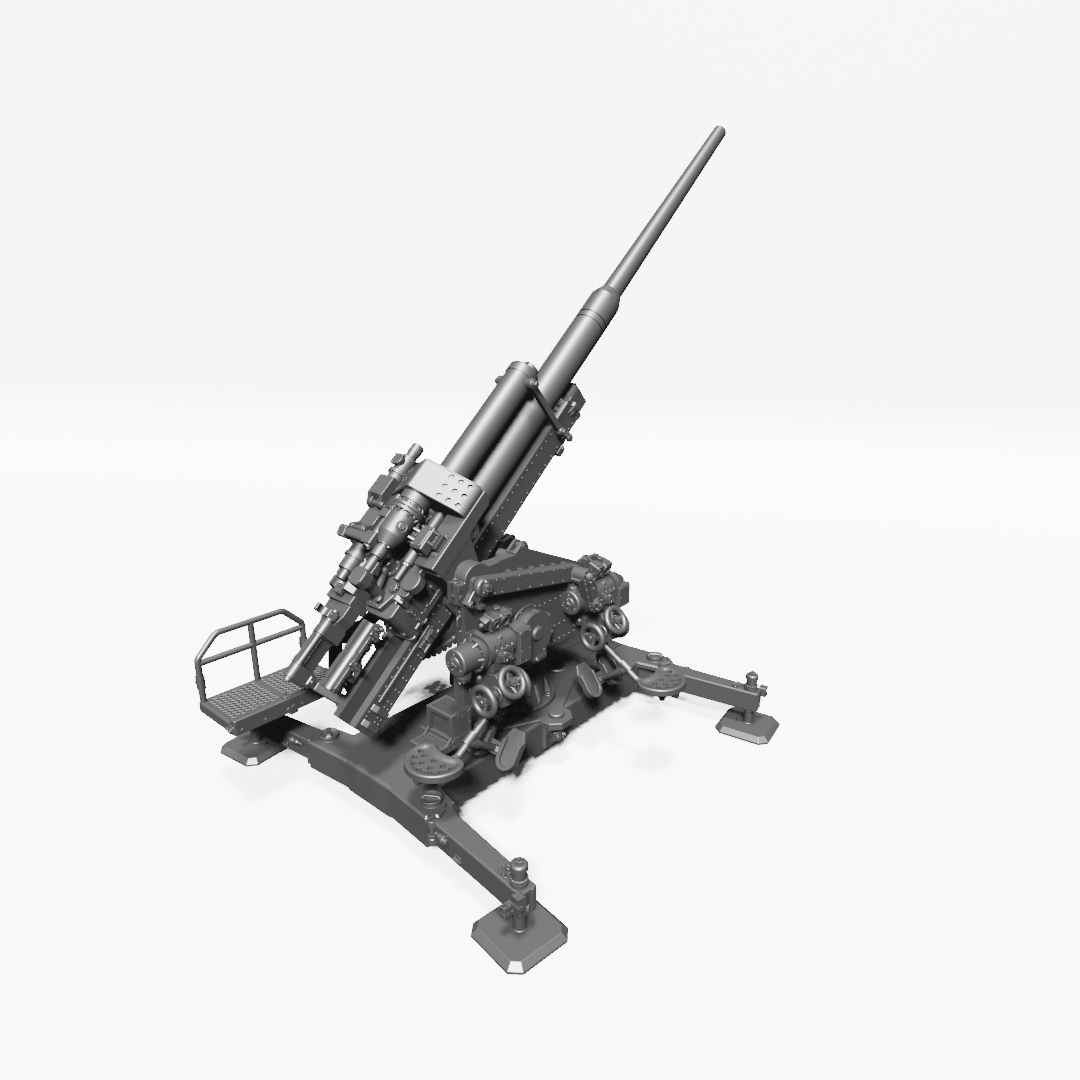 AA gun 12.8cm FlaK 40 - WWII - German Army - wargame3d- 28mm Scale