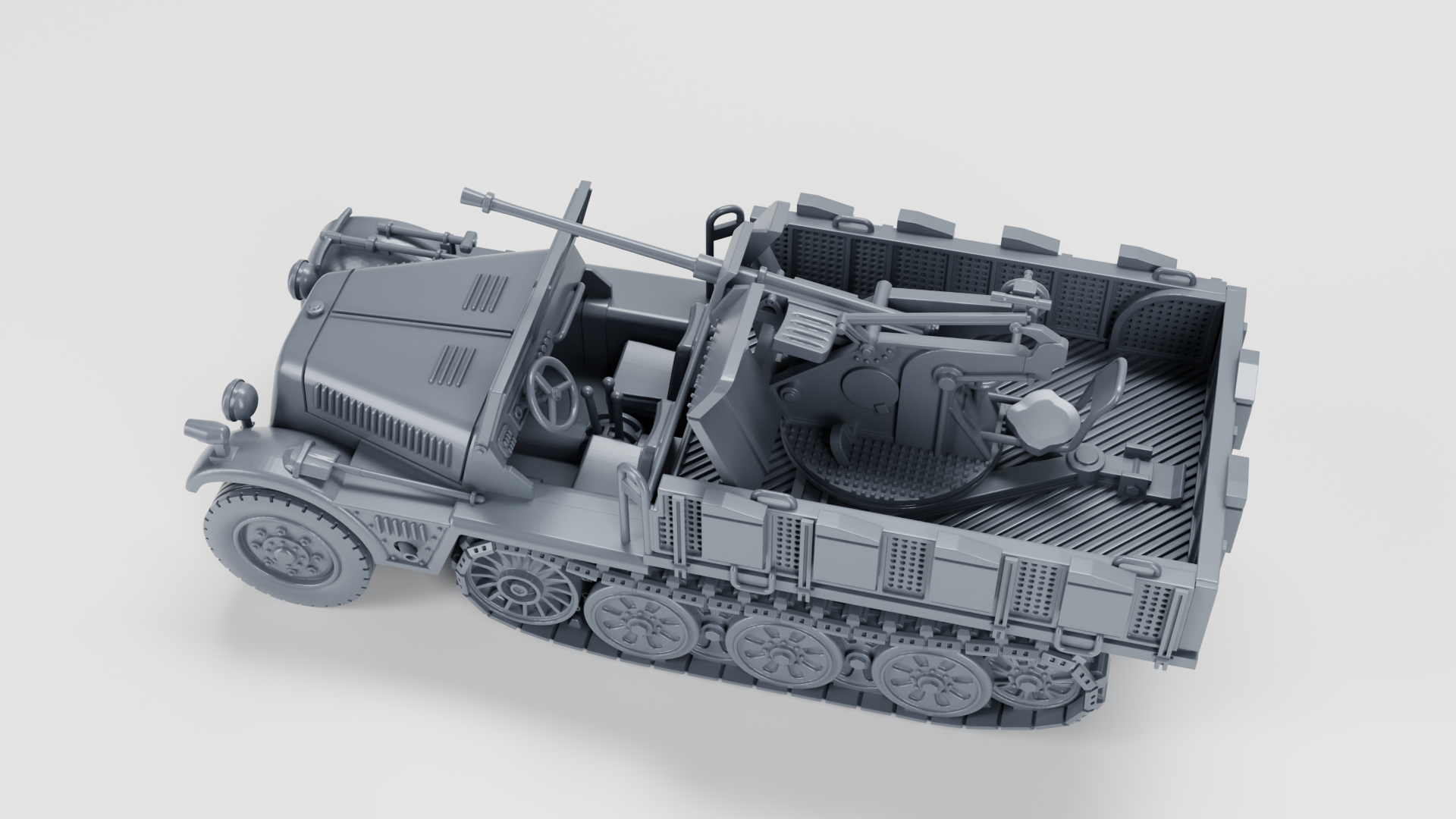 Sd.Kfz.10-4 - 2cm Flak 30 - German Army - 28mm Scale - wargame3d