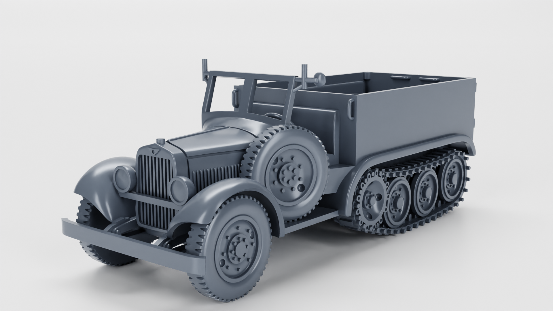 Half-Track Supply Truck - wz.39 PZInż 222 - Polish Army - 28mm Scale - wargame3d