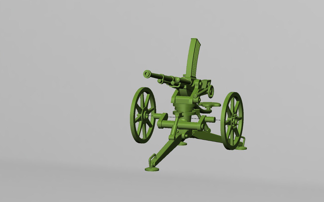 Type 98 20 mm AA machine cannon - Japanese Army - 28mm Scale - wargame3d