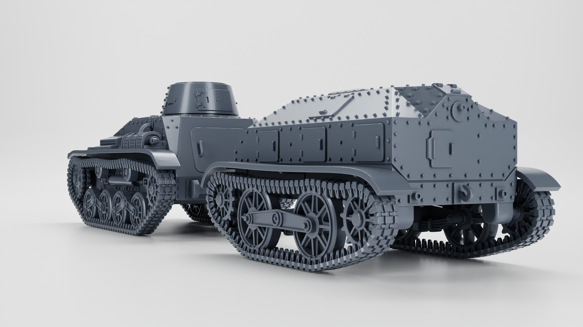 Type 94 Tankette (early) + Trailer - Japanese Army - 28mm Scale - wargame3d