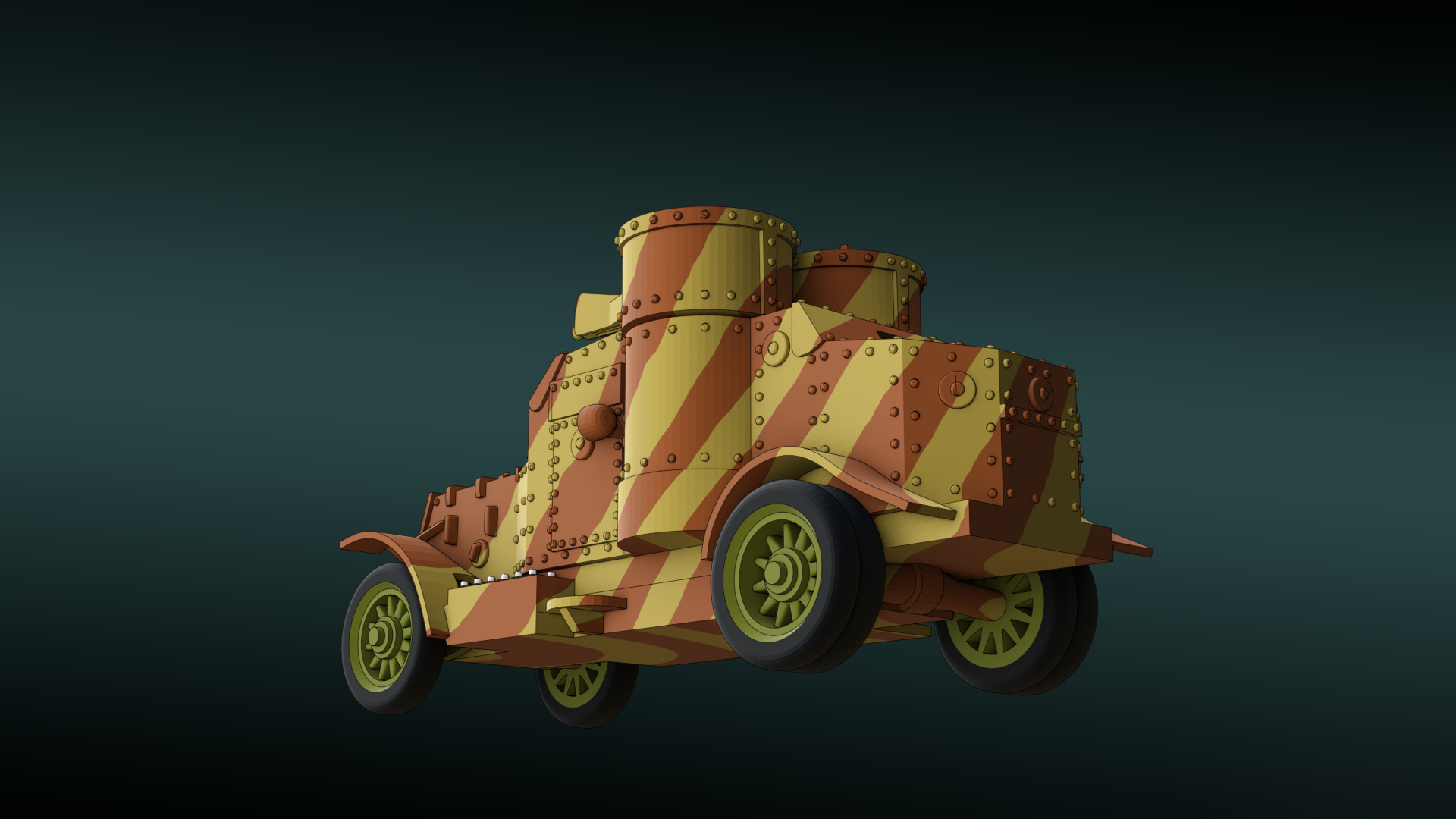 Austin Armored Car - WWI - UK Army - wargame3d- 28mm Scale