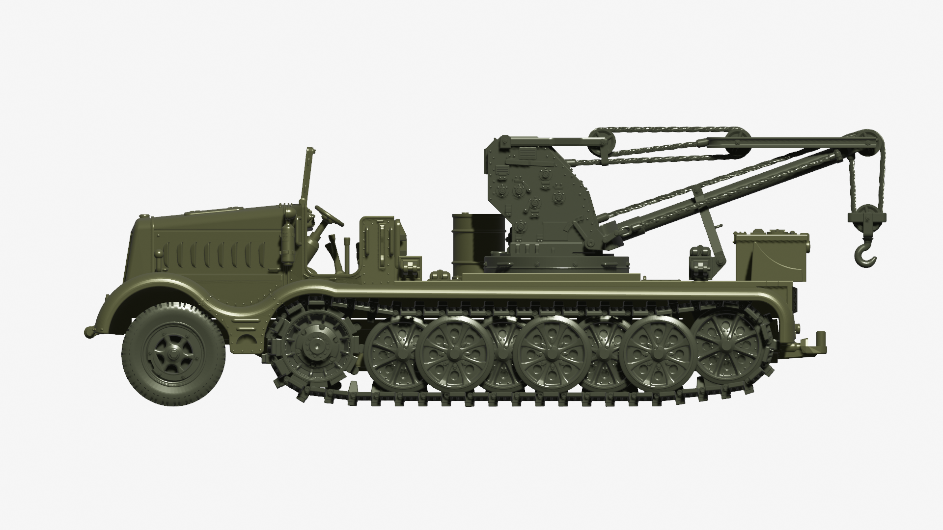 Sd.Kfz.9-1 - Crane vehicle - German Army - 28mm Scale - wargame3d