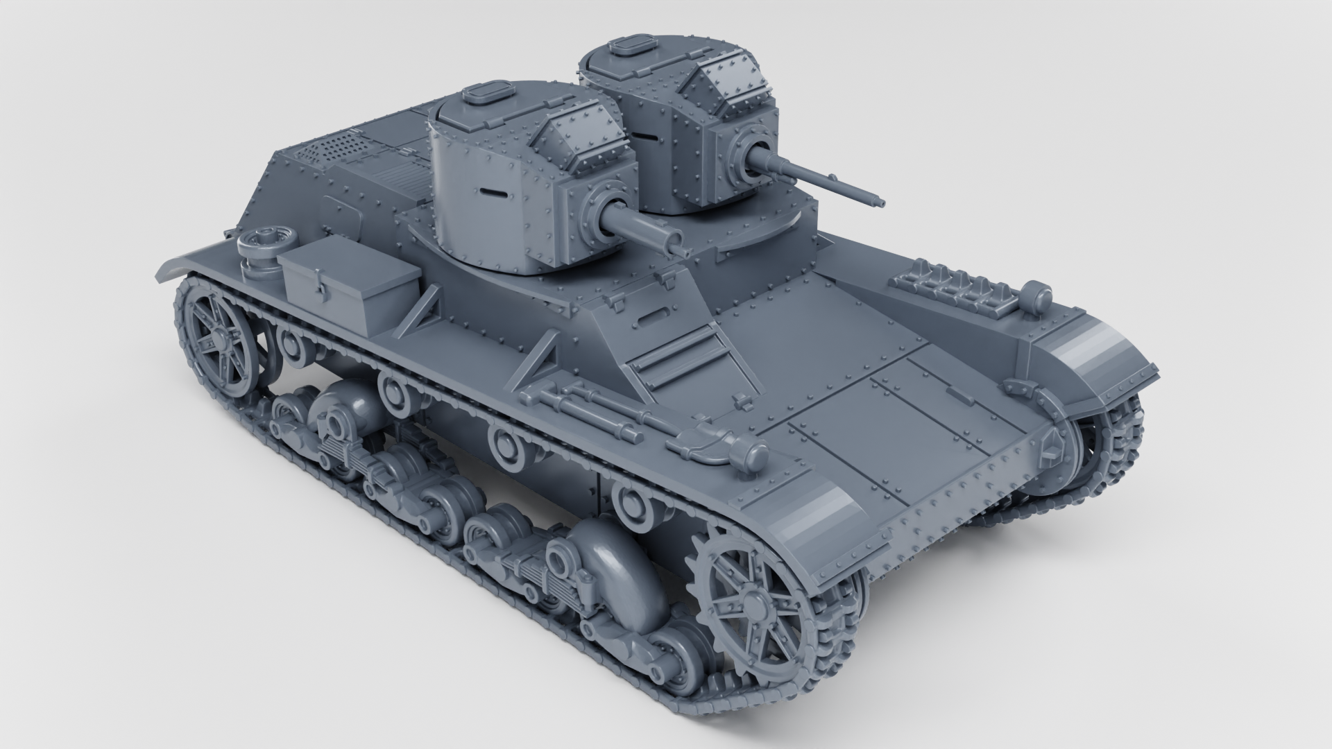 Light Tank 7TP dw (twin turret) - Polish Army - 28mm Scale - wargame3d