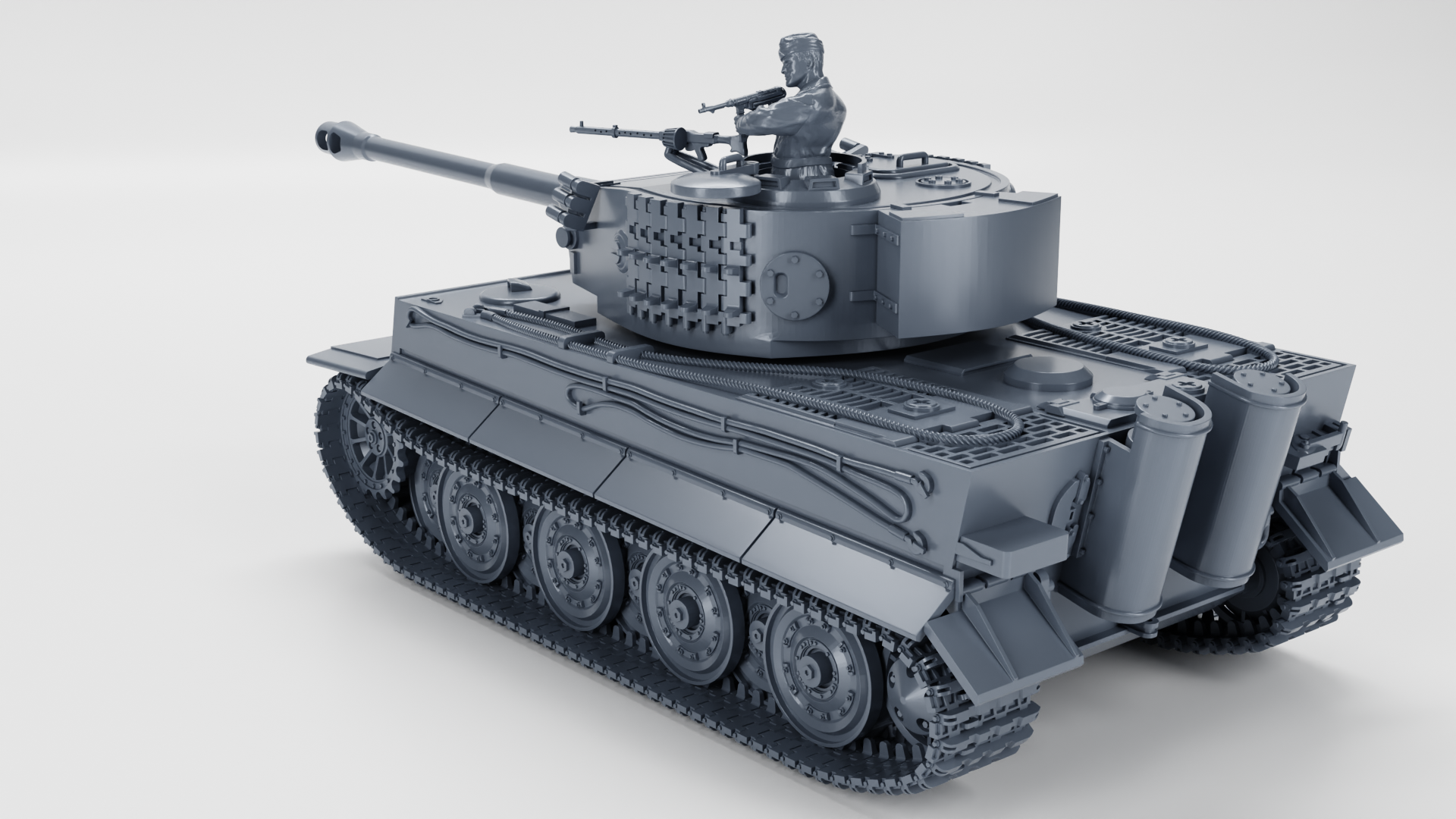 Tiger I Ausf.E (Sd.kfz.181) - WWII - German Army - wargame3d- 28mm Scale