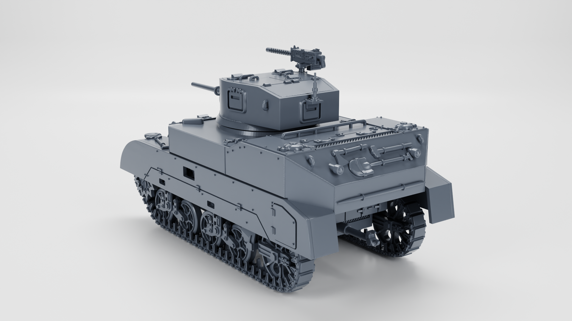 Light Tank Stuart M5А1 - US Army - 28mm Scale - Tank - Miniature - wargame3d