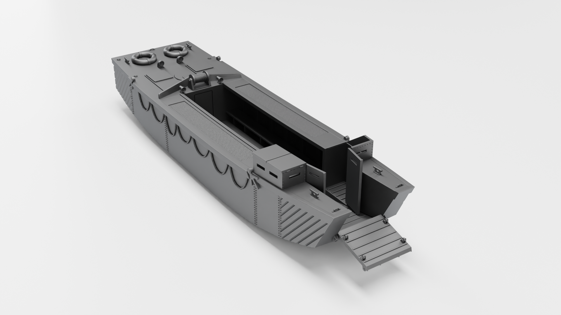 Landing Craft Assault (LCA) - Juno Beach - UK Army - 28mm Scale - wargame3d