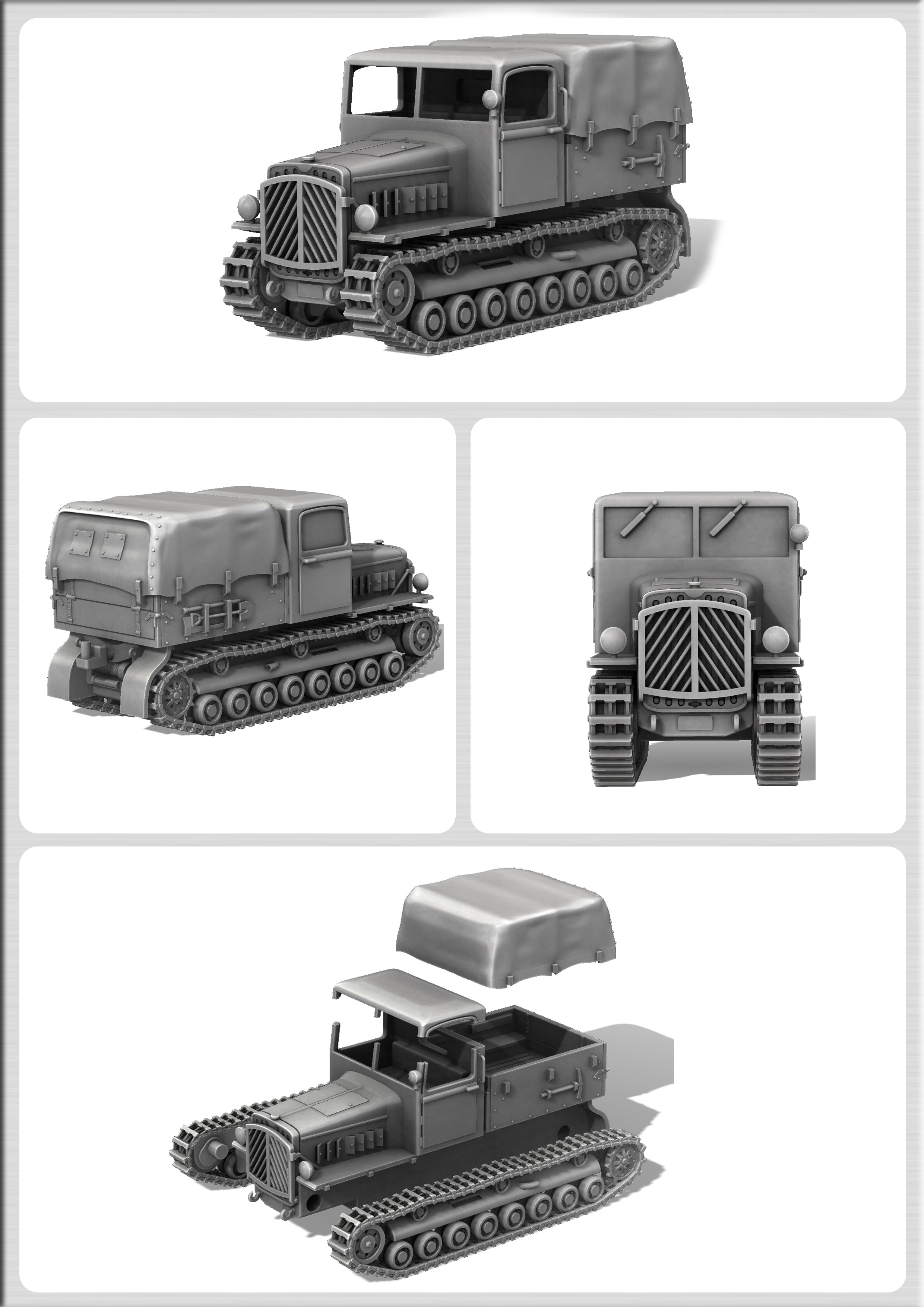 Artillery Tractor Praga T-6 (Škoda) - Other Nations Fighting Vehicles - 28mm Scale - wargame3d