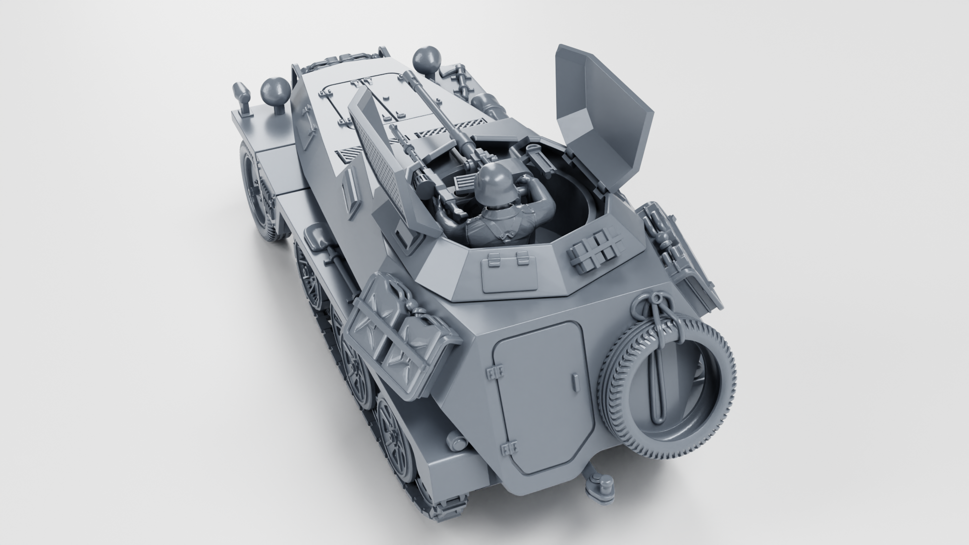 Sd.Kfz.250.9 Alte with 2cm Kwk - German Army - 28mm Scale - wargame3d