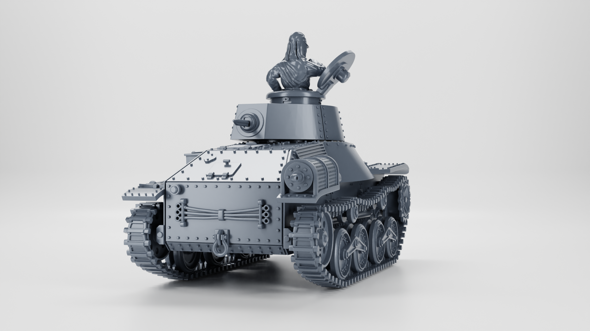 Type 4 Ke-Nu Light Tank - Japanese Army - 28mm Scale - wargame3d