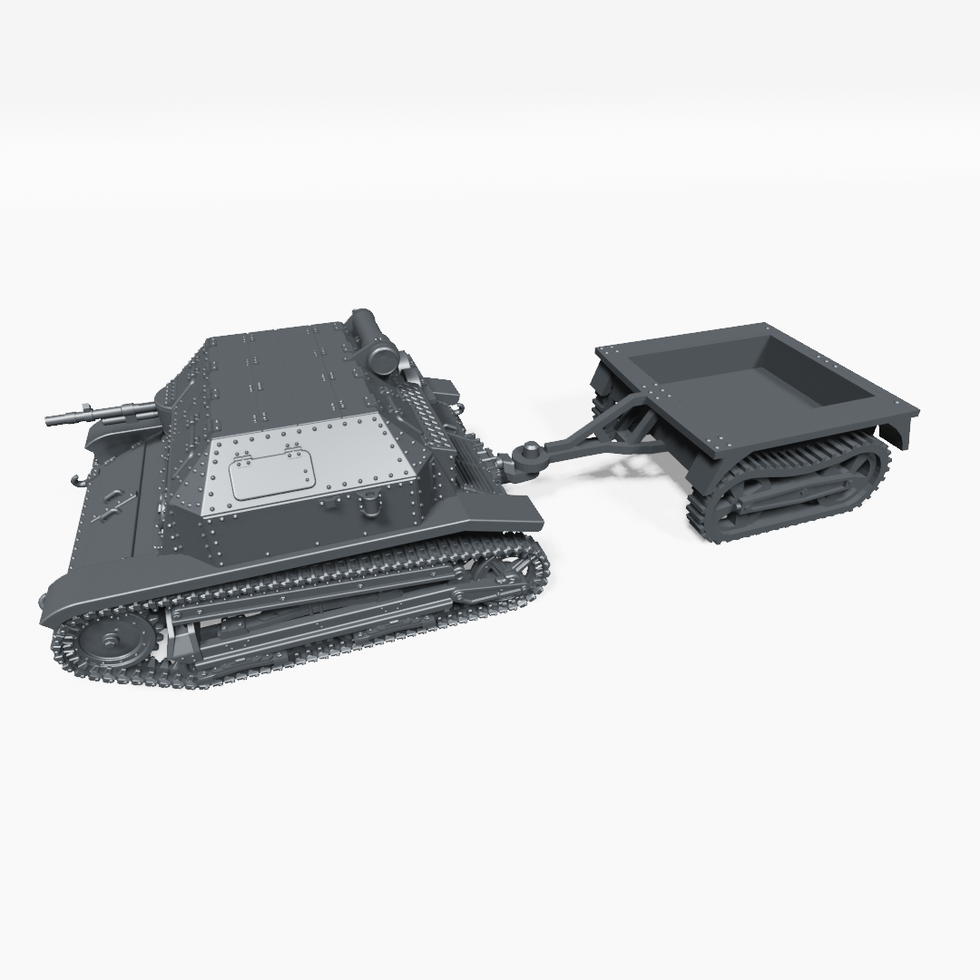 Tankette TK-3 + Trailer - Polish Army - 28mm Scale - wargame3d