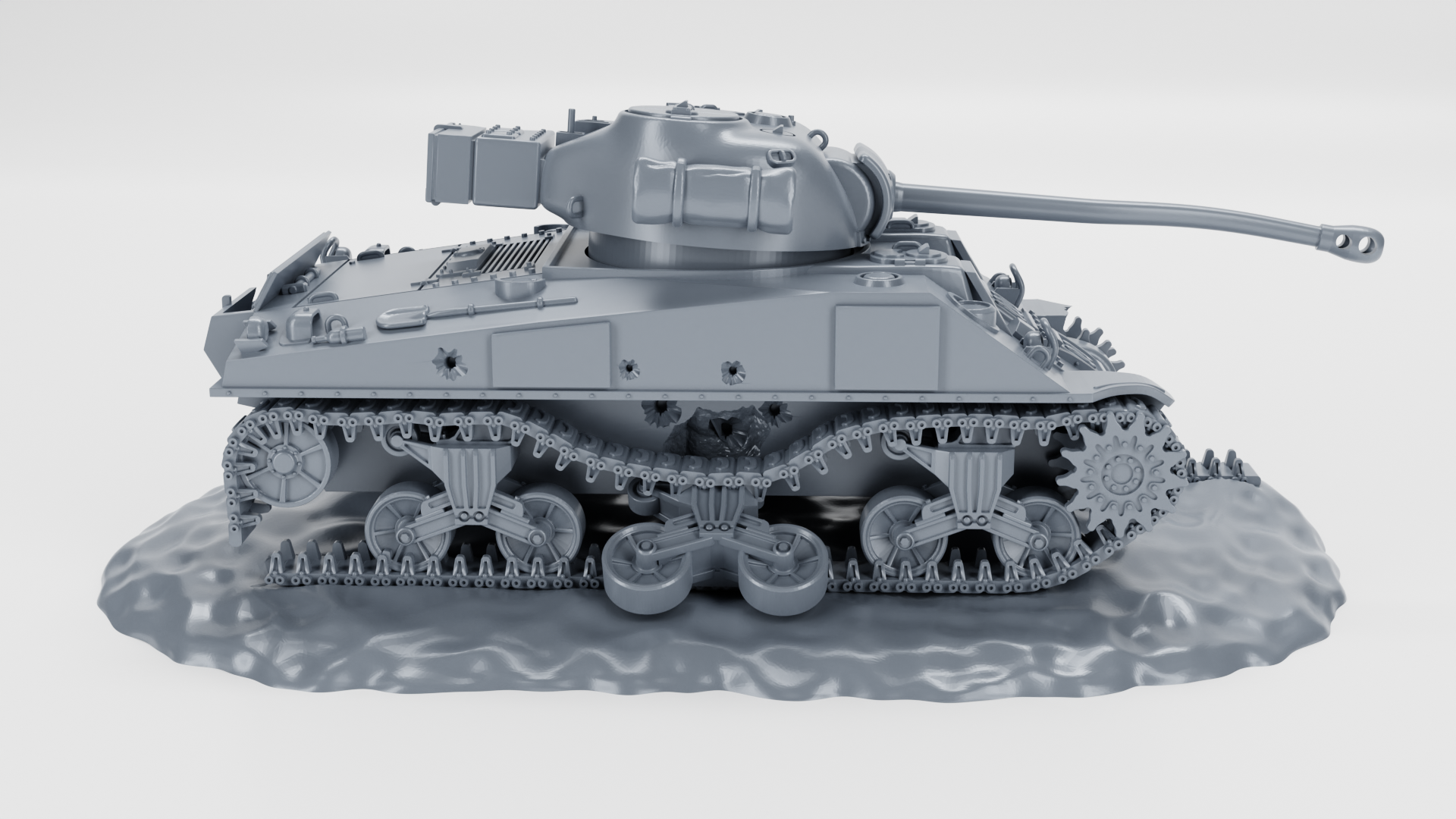 Destroyed Sherman Firefly VC - UK Army - 28mm Scale - wargame3d