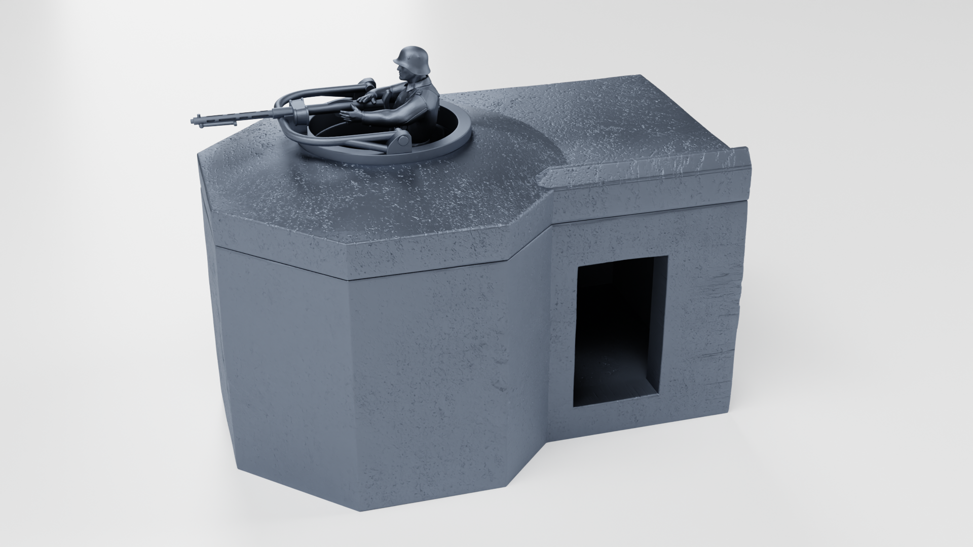 Bunker Tobruk Regelbau 58c (Germany) - 17 Buildings, Bunkers, Vehicles, and Aircraft of Juno Beach - German Scenery - 28mm Scale - wargame3d