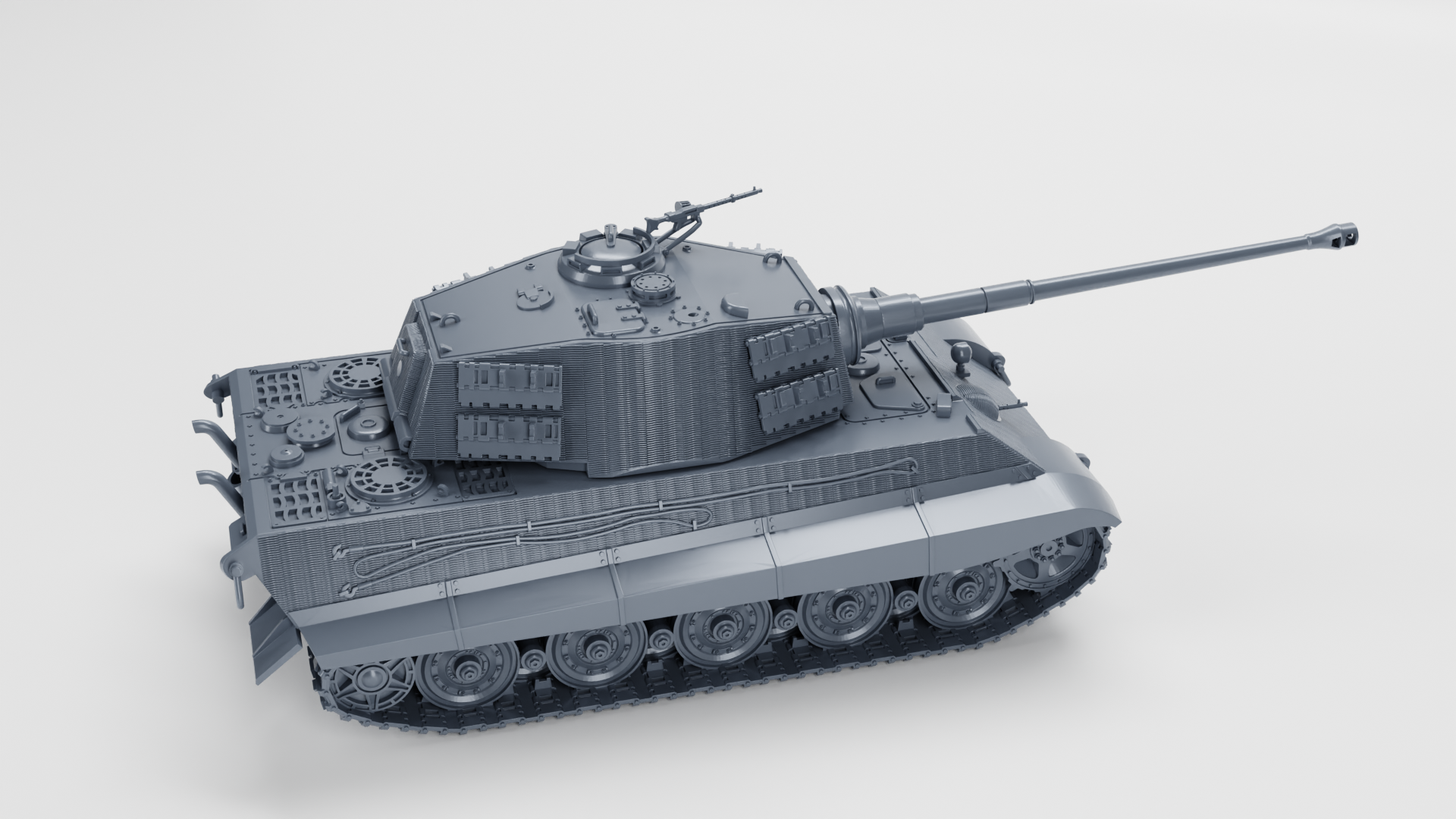 Tiger II Ausf B Zimmerit Henschel Turret - WWII - German Army - wargame3d- 28mm Scale