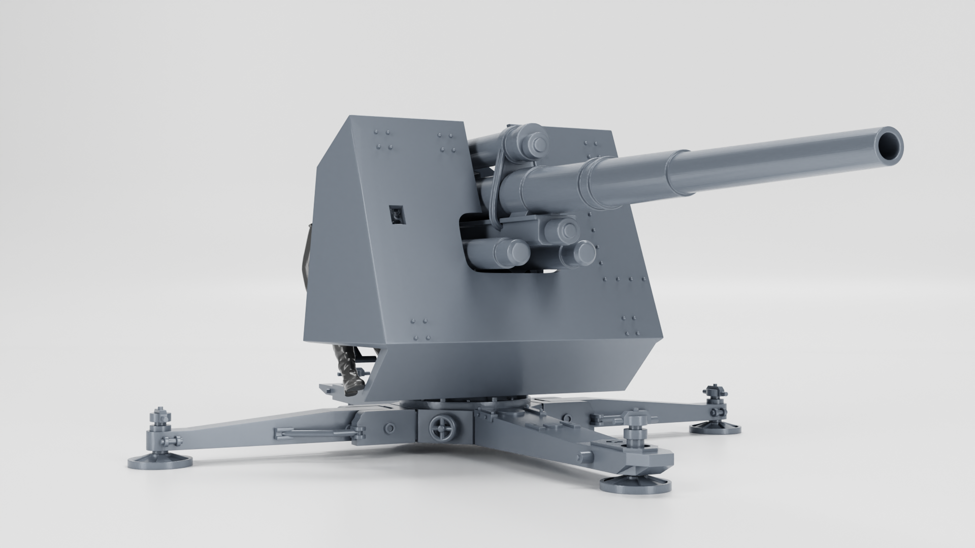Anti-aircraft gun 88mm Flak 18 - wheeled+on cross - WWII - German Army - wargame3d - 28mm Scale