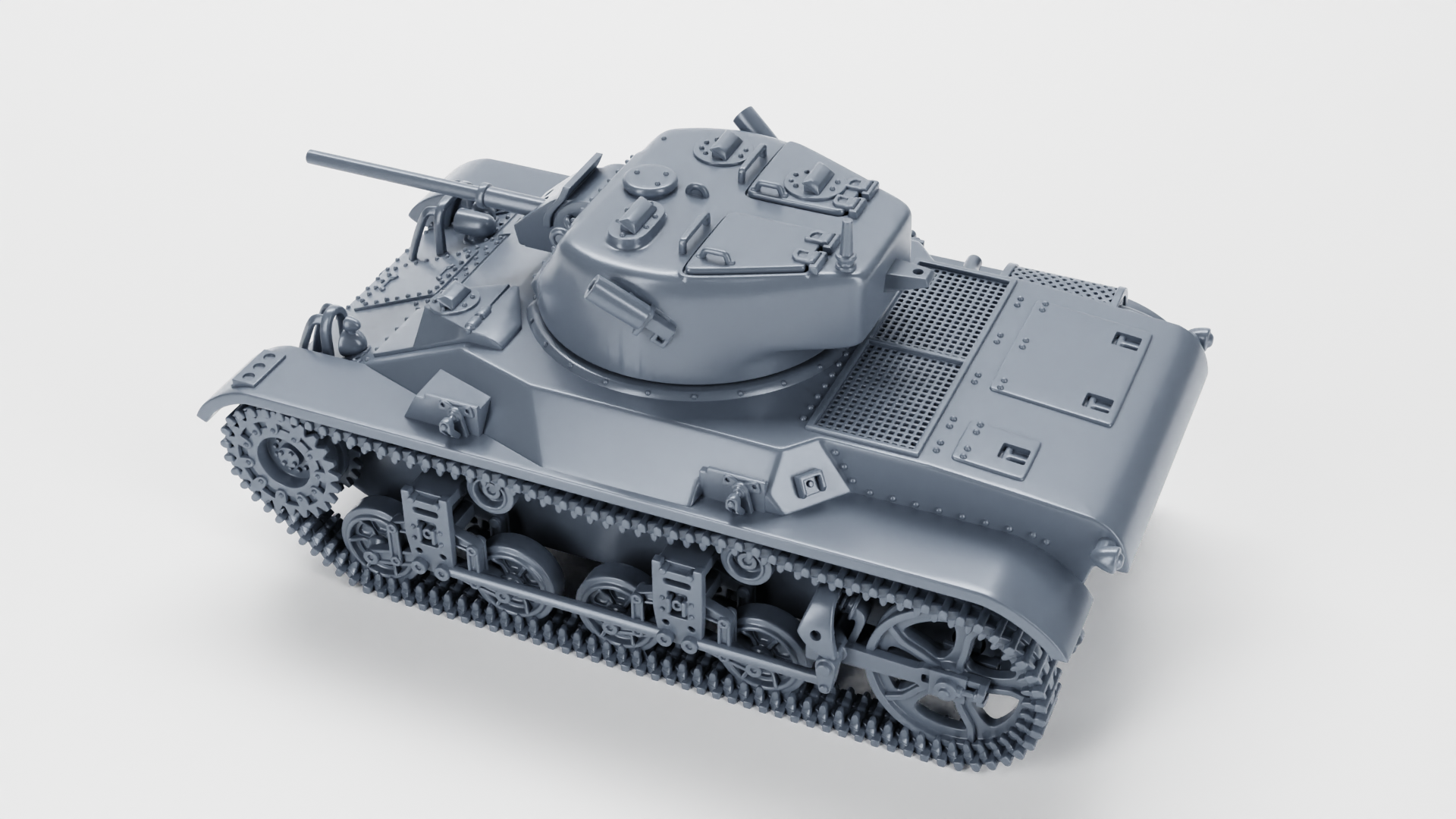 M22 Locust Light Tank - US Army - 28mm Scale - Tank - Miniature - wargame3d