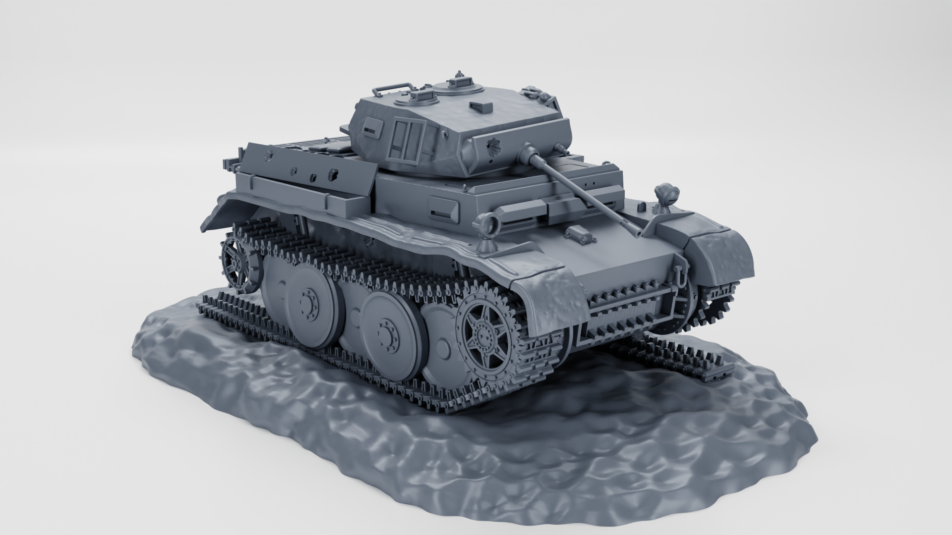 Destroyed - Panzer II Ausf.L «Luchs» - 28mm Scale - wargame3d