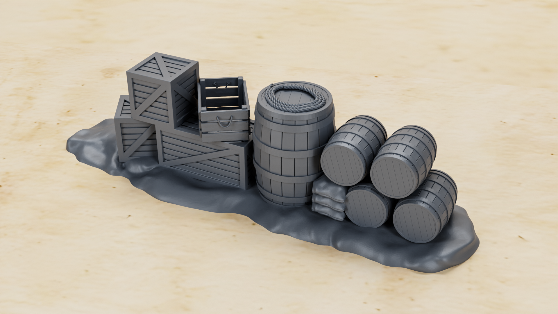 Barricade Part 1 - 9 Barricades- 28mm Scale - wargame3d