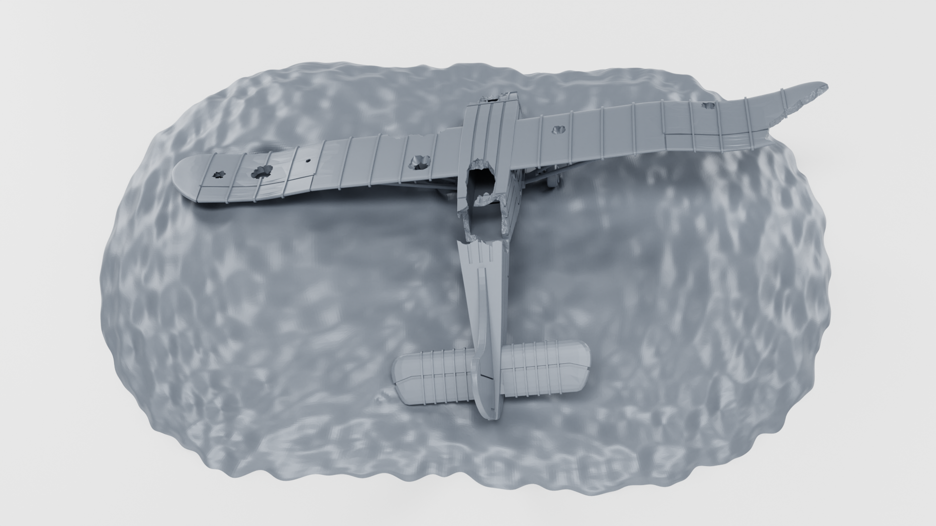 Crashed Waco CG-4A - Hadrian- 1 Markers - 28 mm Scale - 40mm Markers - wargame3d
