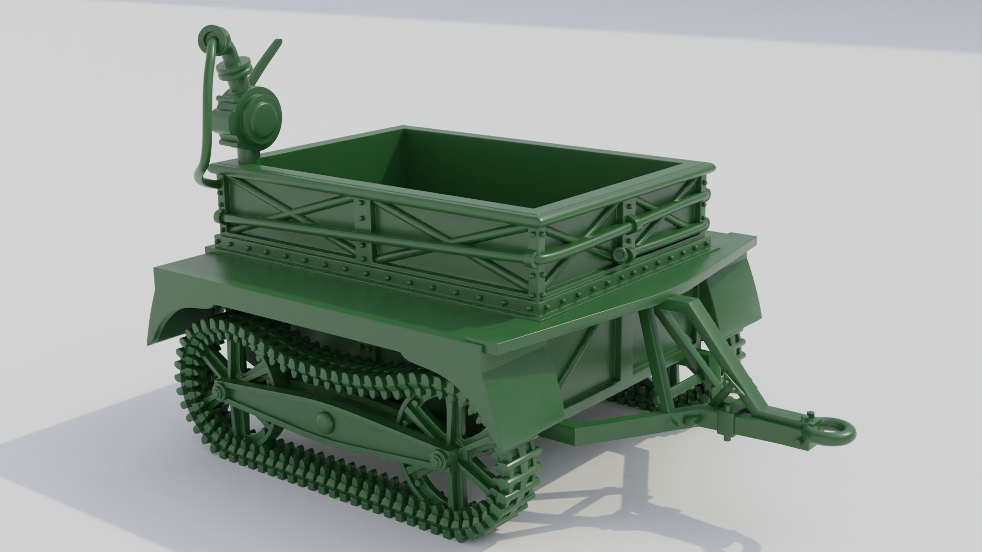 Tractor RENAULT 36R TRC and Trailer - Normandie - French Army - 28mm Scale - wargame3d