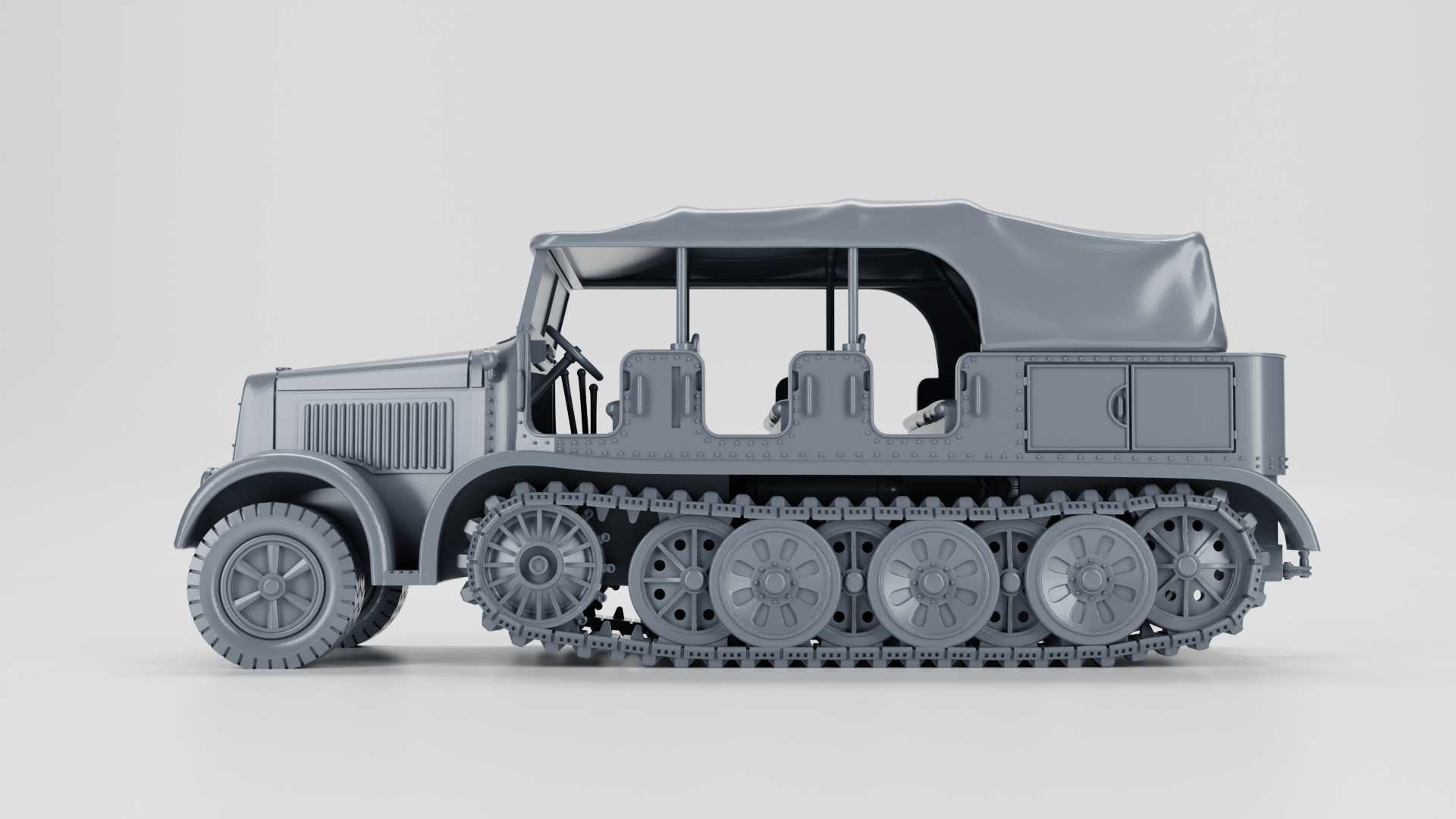Sd.Kfz.8 DB9 Zugkraftwagen 12t - German Army - 28mm Scale - wargame3d