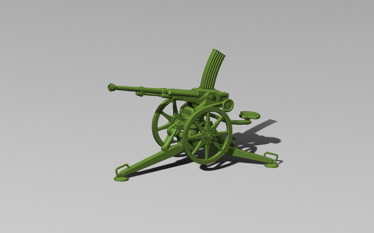 Type 98 20 mm AA machine cannon - Japanese Army - 28mm Scale - wargame3d