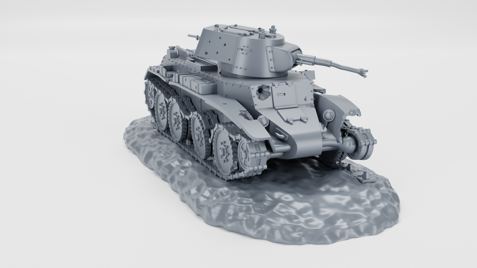Destroyed - BT-7 - Russian Army - wargame3d- 28mm Scale