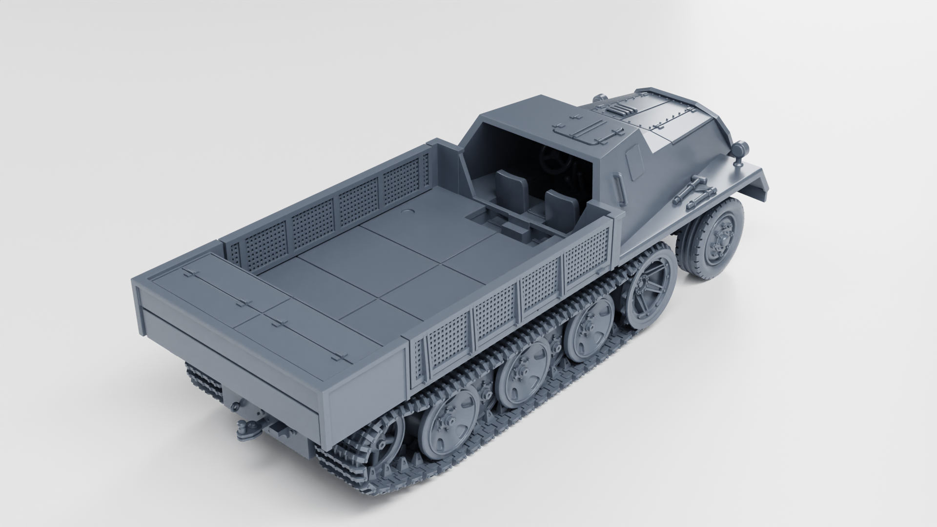 Schwerer Wehrmacht Schlepper with armored cabin - WWII - German Army - wargame3d - 28mm Scale