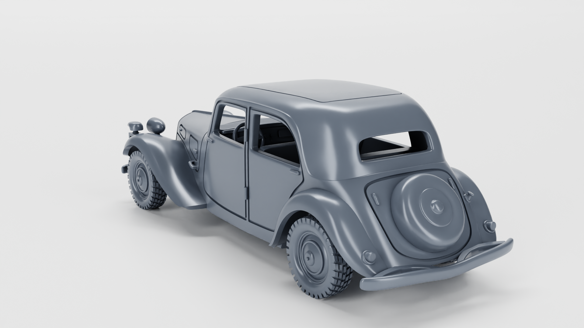 Citroen Traction Avant CV11 (France) - French Army - 28mm Scale - wargame3d