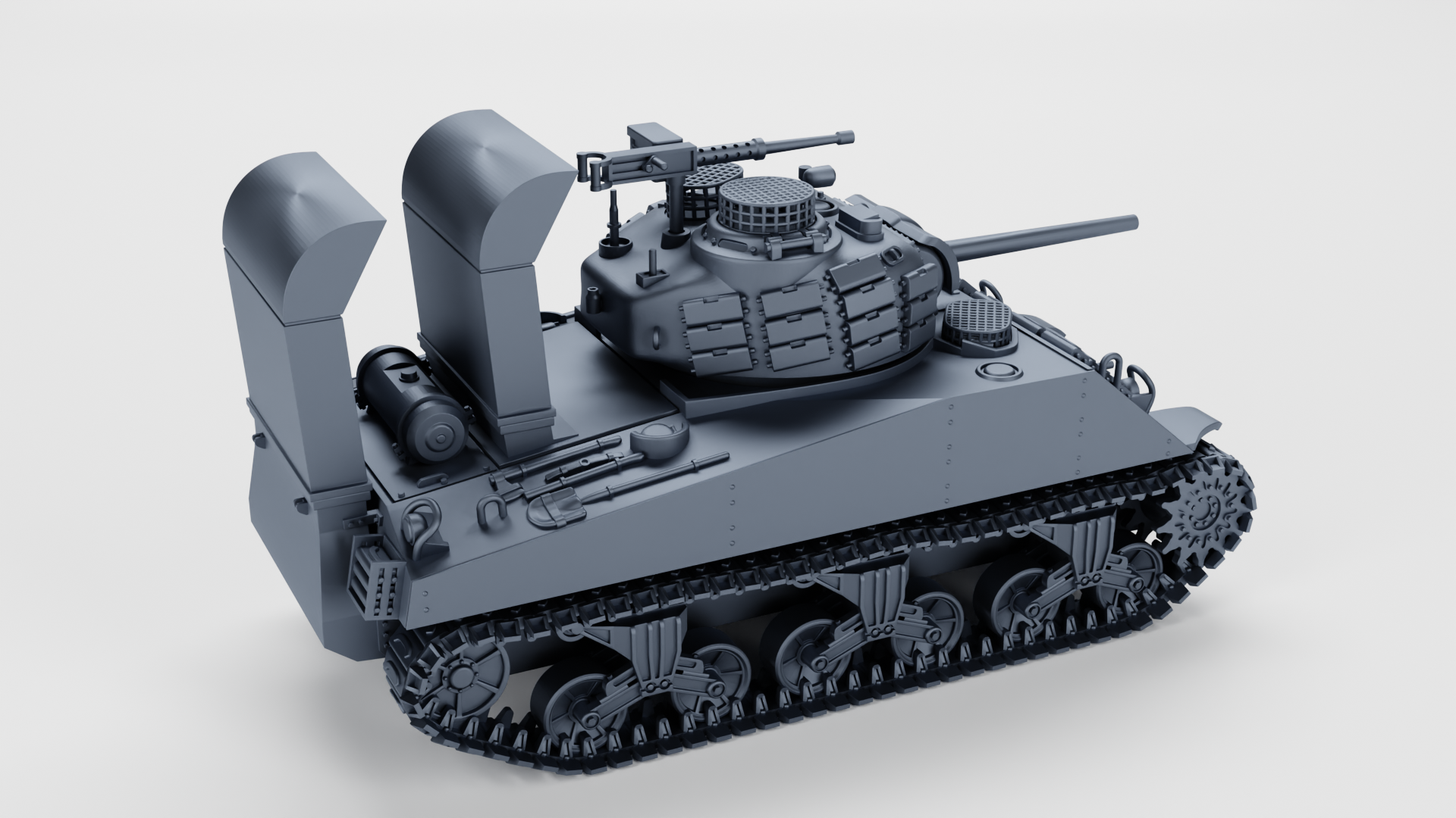 Sherman M4A3(75)W “Beelzebub” - US Army - 28mm Scale - Tank - Miniature - wargame3d