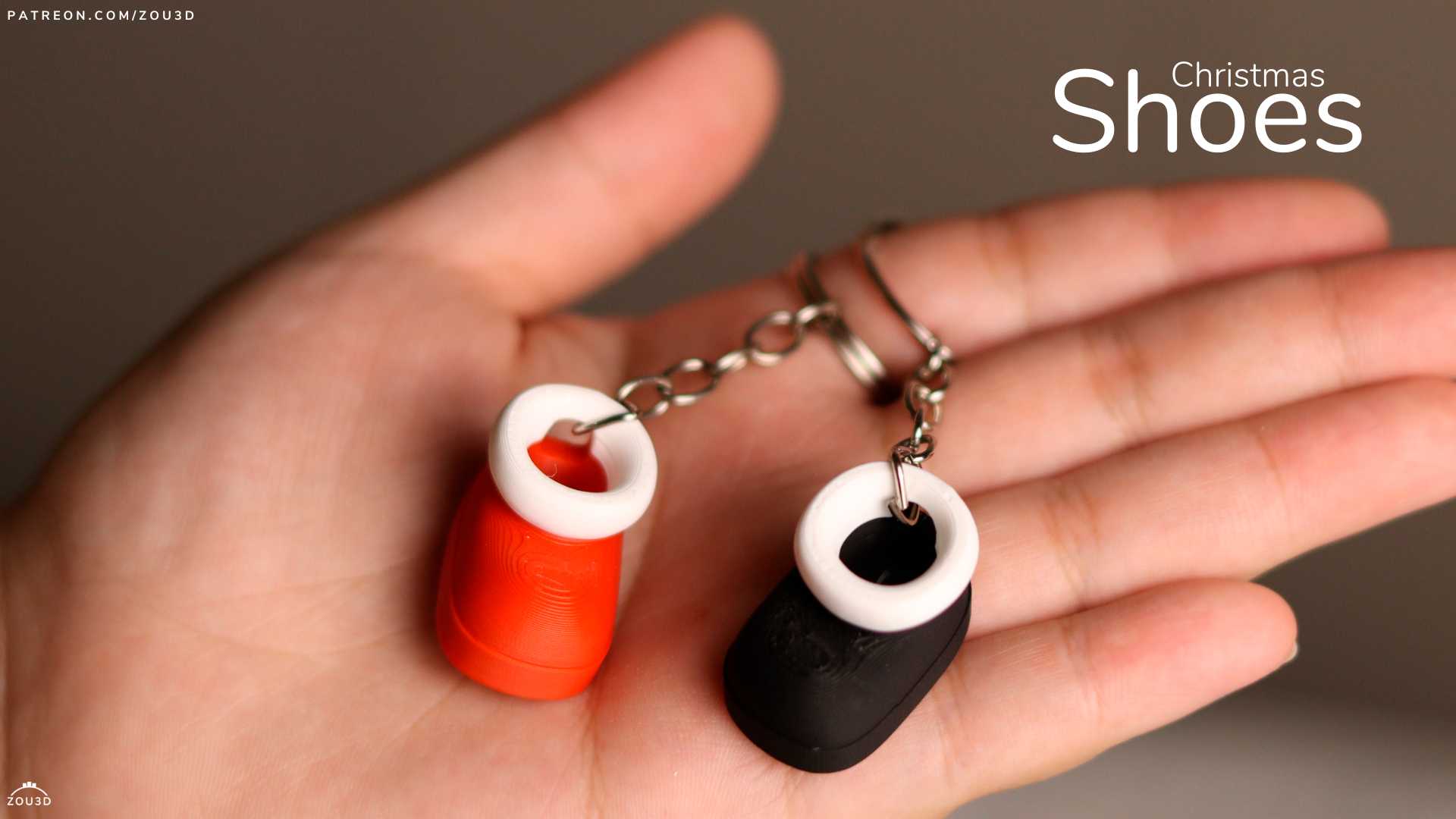 Christmas Shoes - Articulated - Keychain - Desk Ornament - ZOU3D