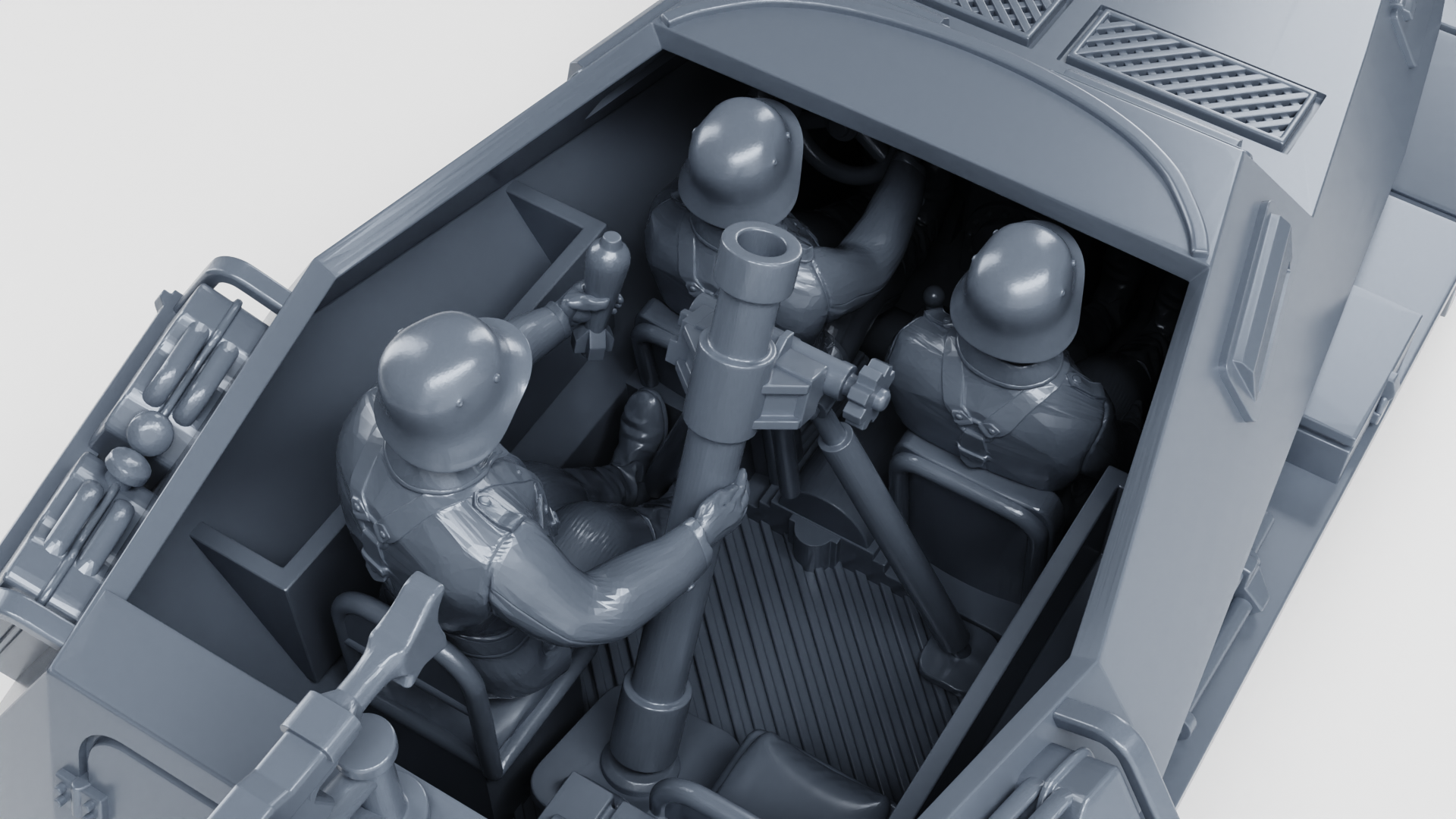 Sd.Kfz.250 7 - 8cm Granatwerfer (mortar carrier) - German Army - 28mm Scale - wargame3d