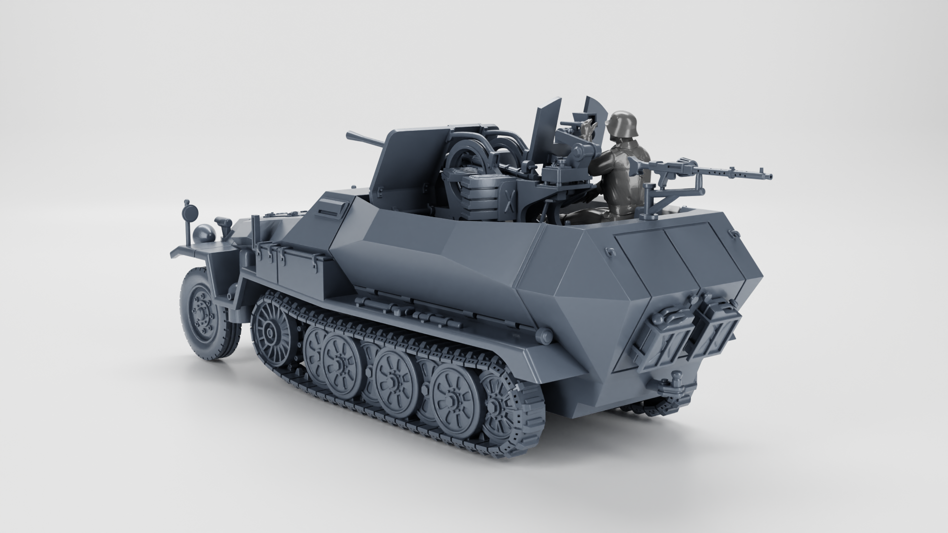 Sd.Kfz.251.17 Ausf.C with 2cm Flak 38 - German Army - 28mm Scale - wargame3d