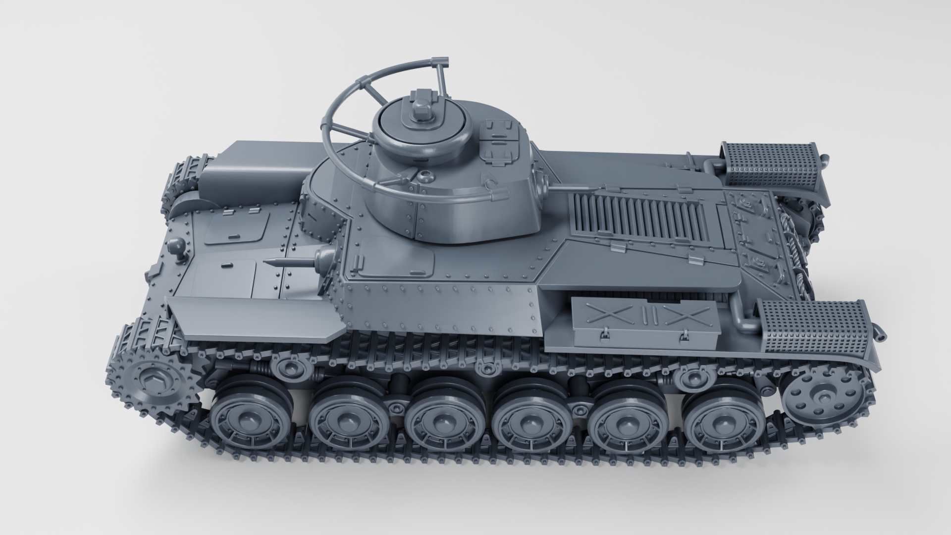 Type 97 Chi-Ha + Shi-Ki Command Tank - Japanese Army - 28mm Scale - wargame3d