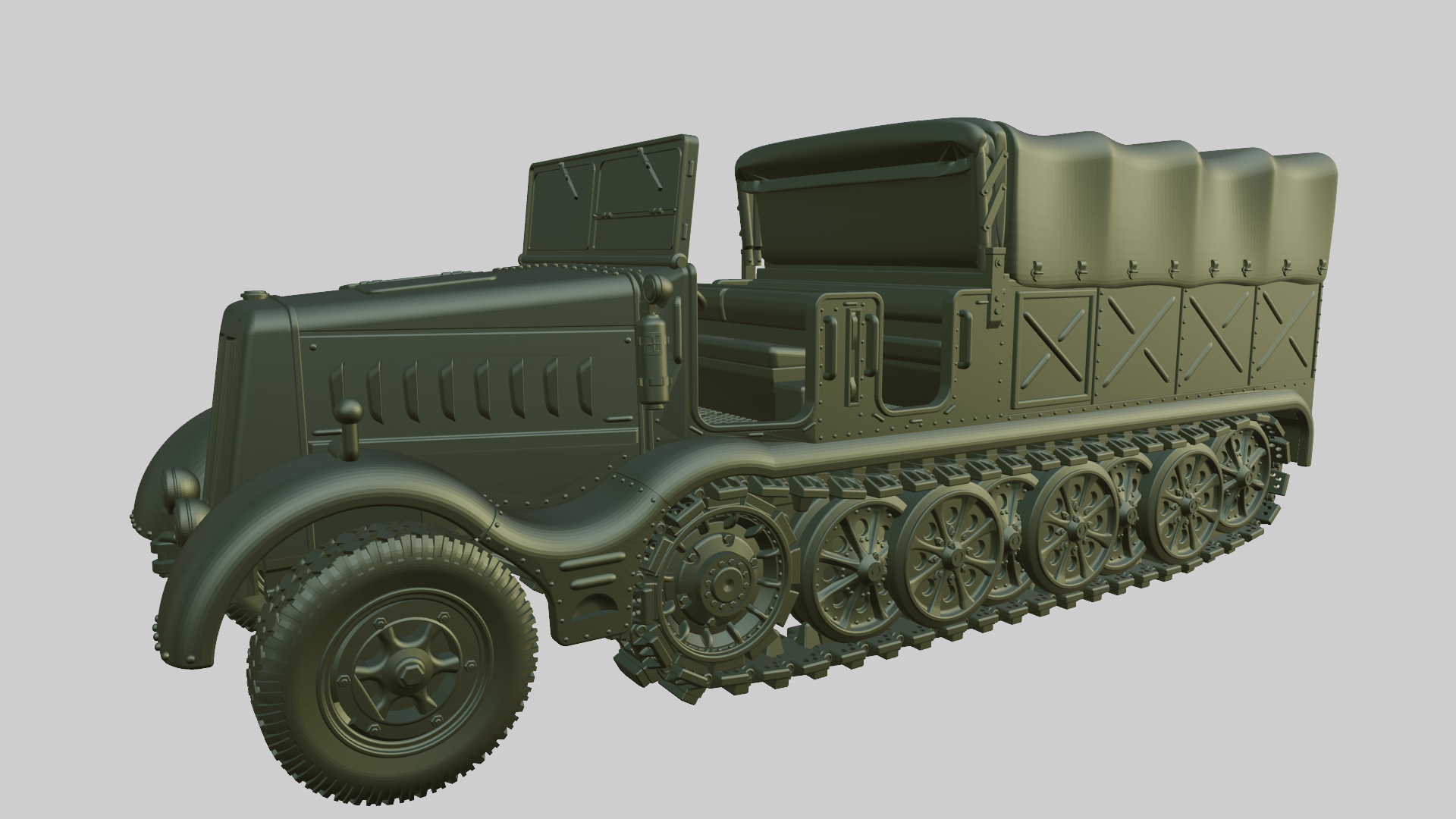 Sd.Kfz.9 Zugkraftwagen 18t (FAMO) - German Army - 28mm Scale - wargame3d