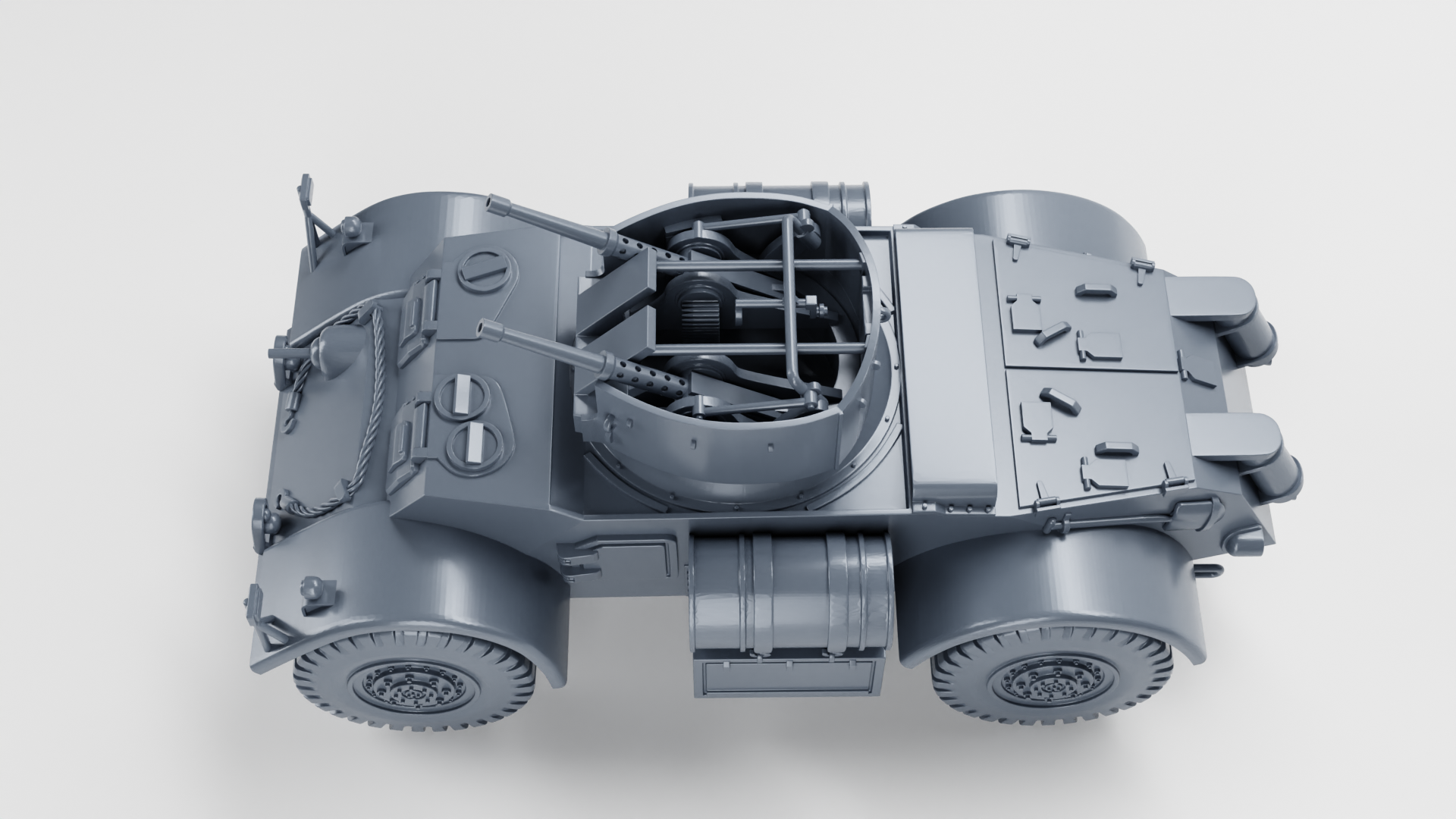 T17E2 Staghound AA - UK Army - 28mm Scale - wargame3d