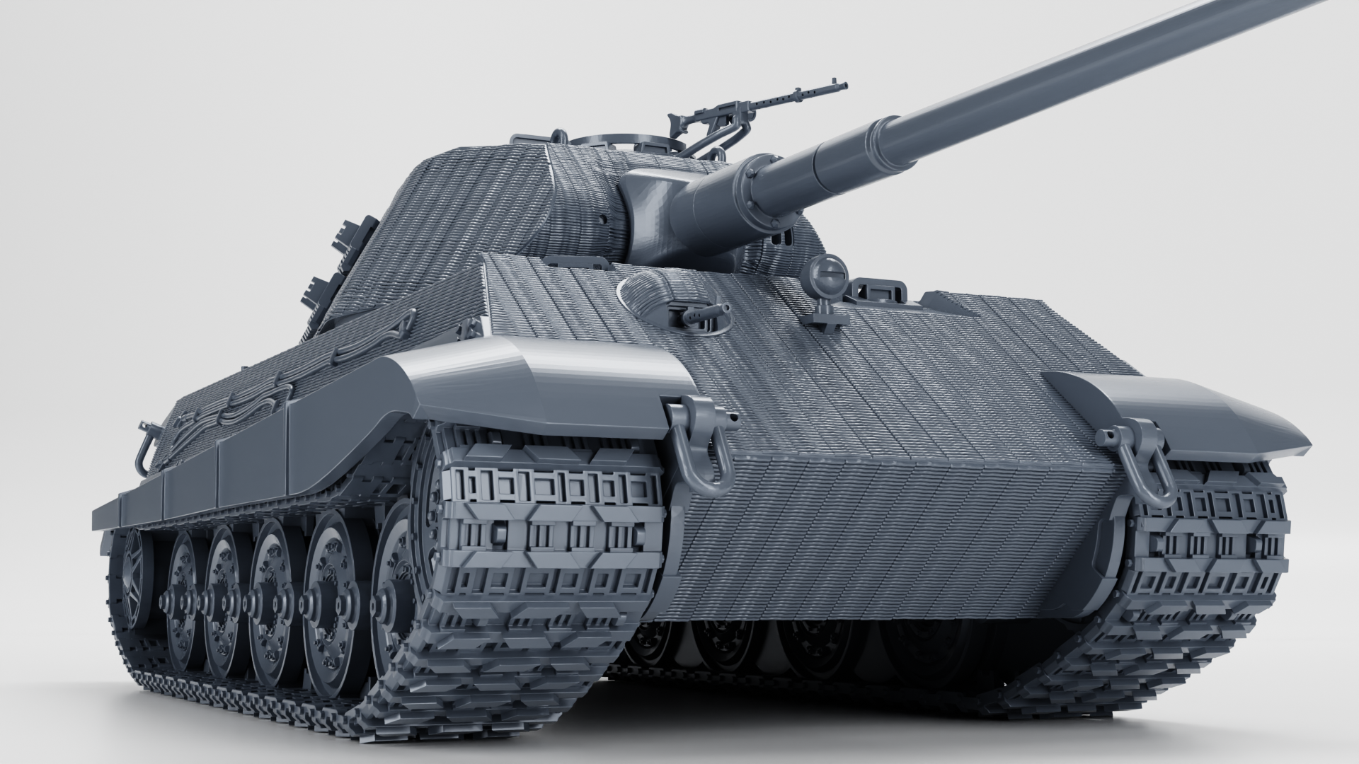 Tiger II Ausf B Zimmerit Porsche Turret - WWII - German Army - wargame3d- 28mm Scale
