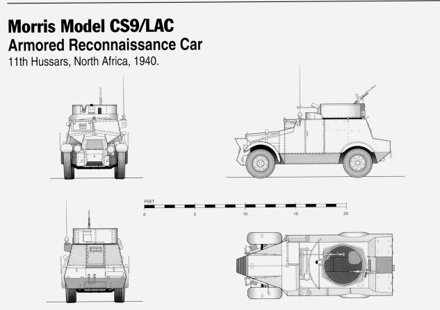 Car Morris CS9 LAC - UK Army - wargame3d- 28mm Scale
